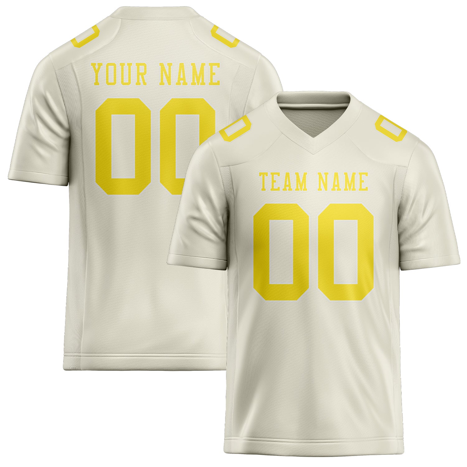 Custom Cream Light Yellow Football Jersey