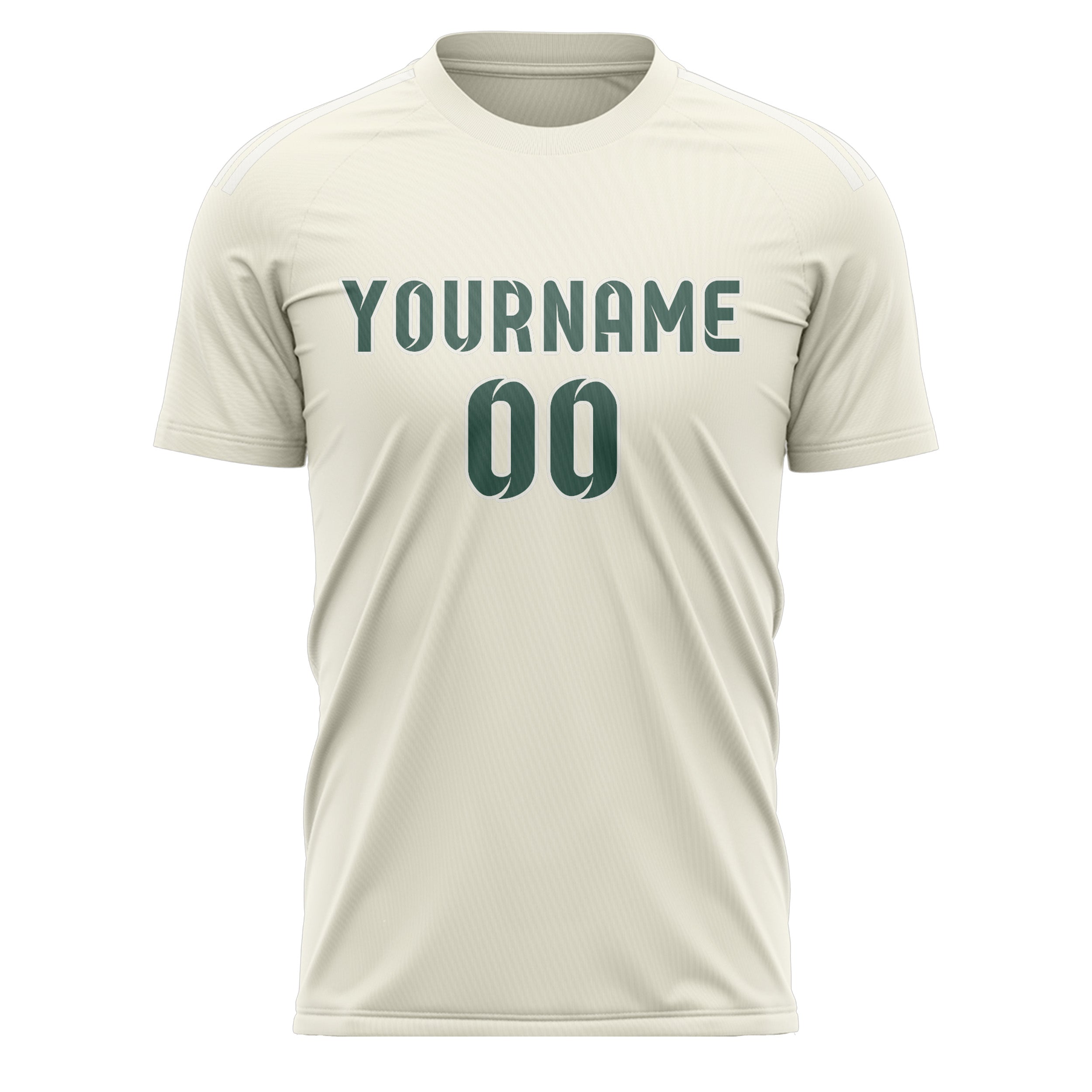 Custom Cream Blue Green Soccer Jersey