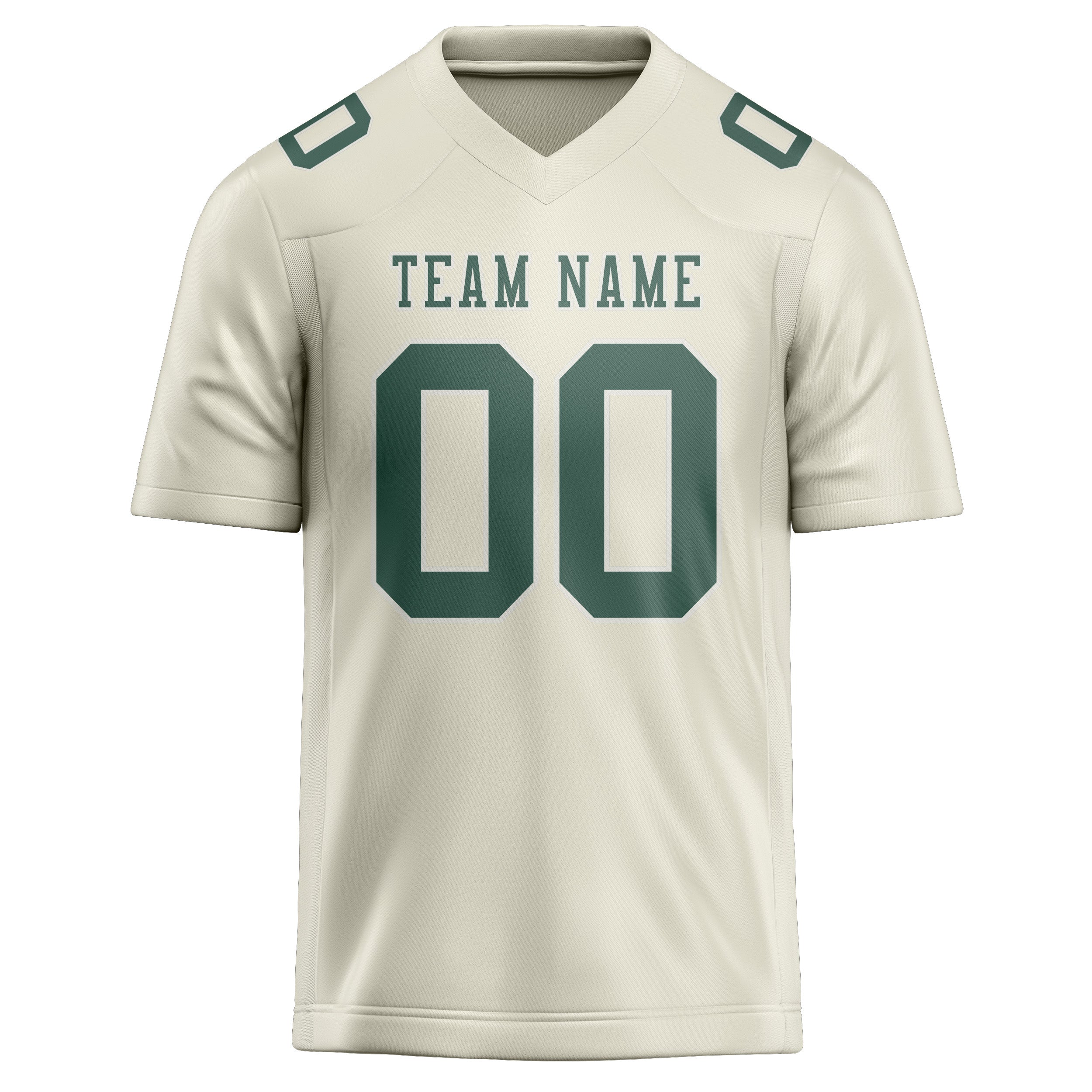 Custom Cream Blue Green Football Jersey
