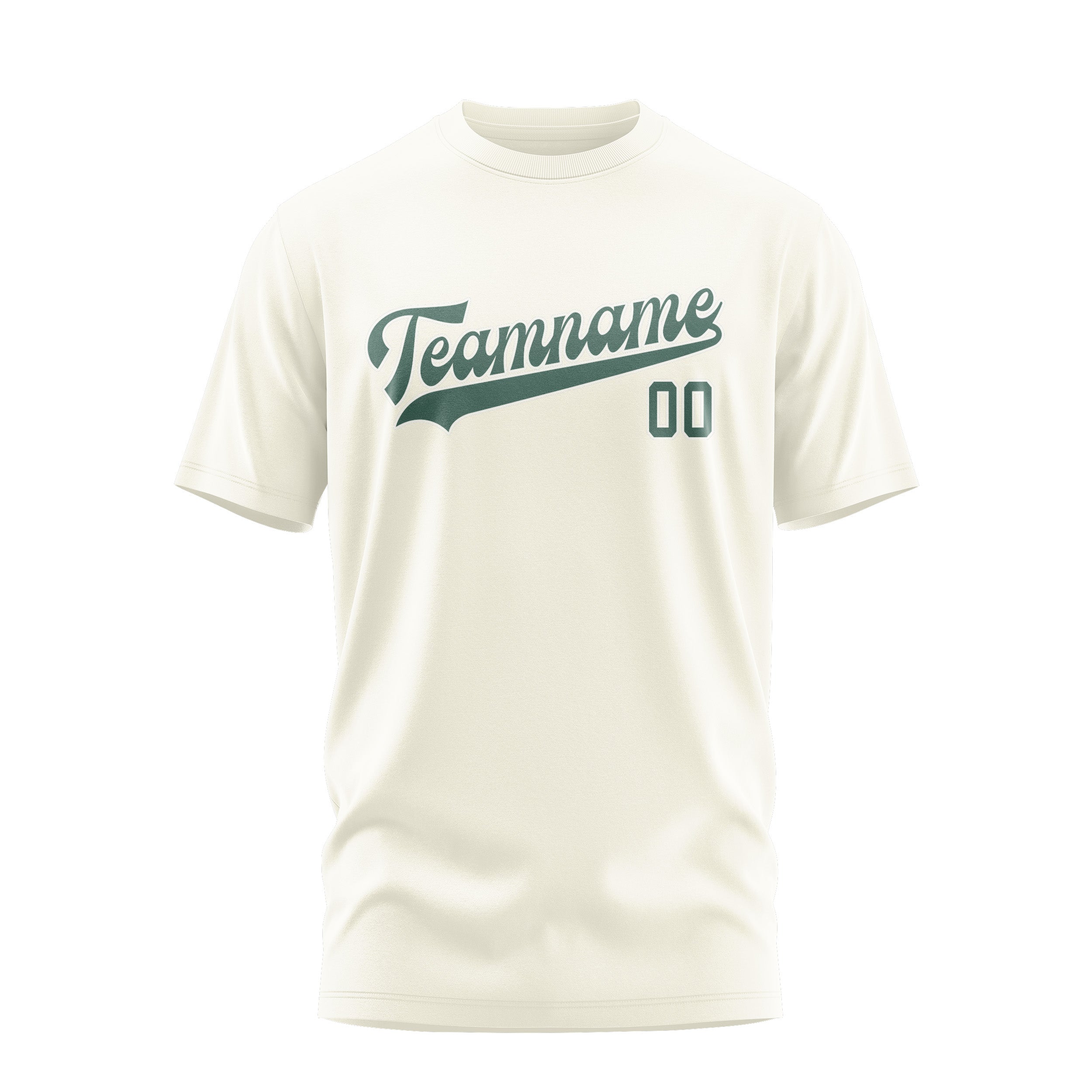 Custom Cream Blue Green T-Shirt