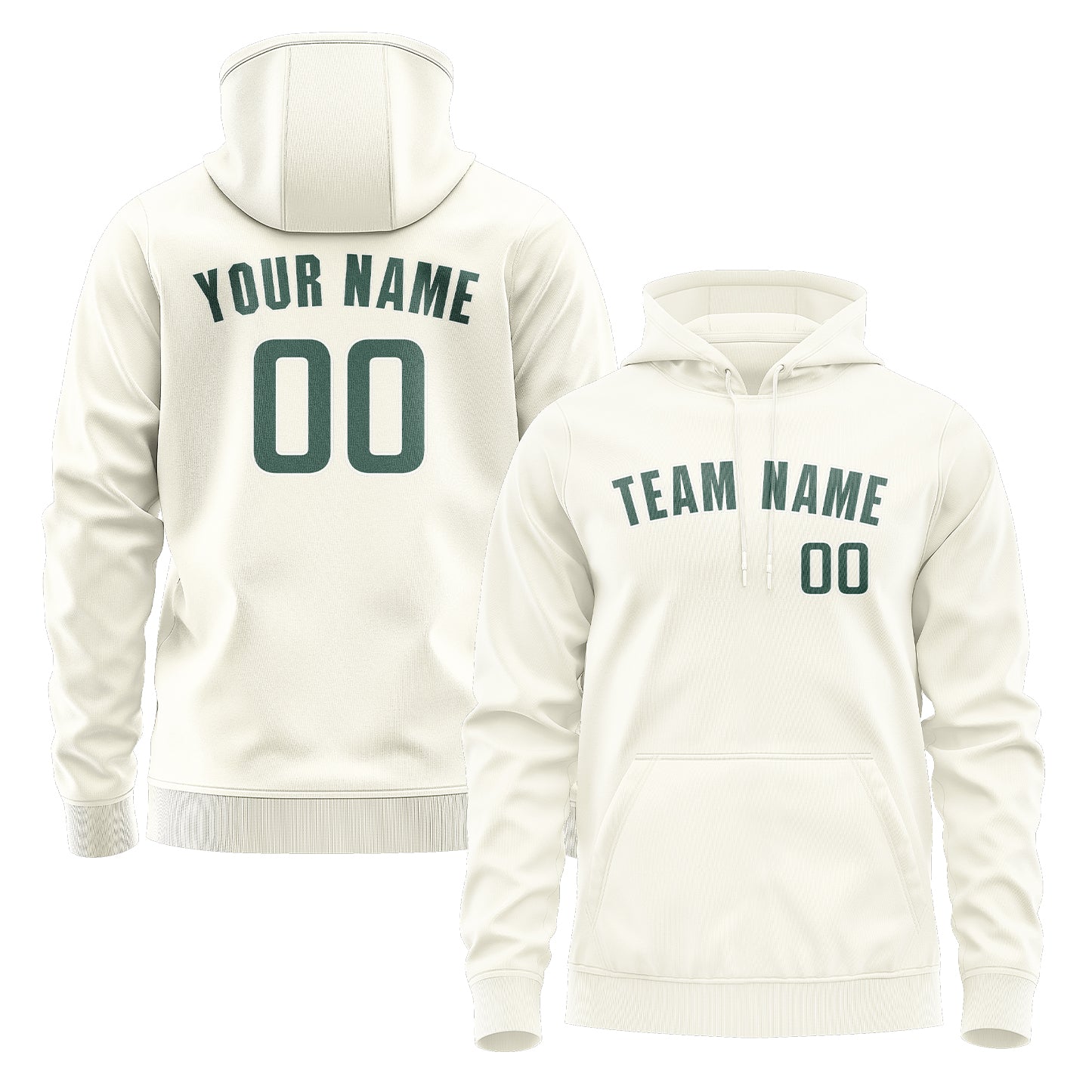 Custom Cream Blue Green Hoodie