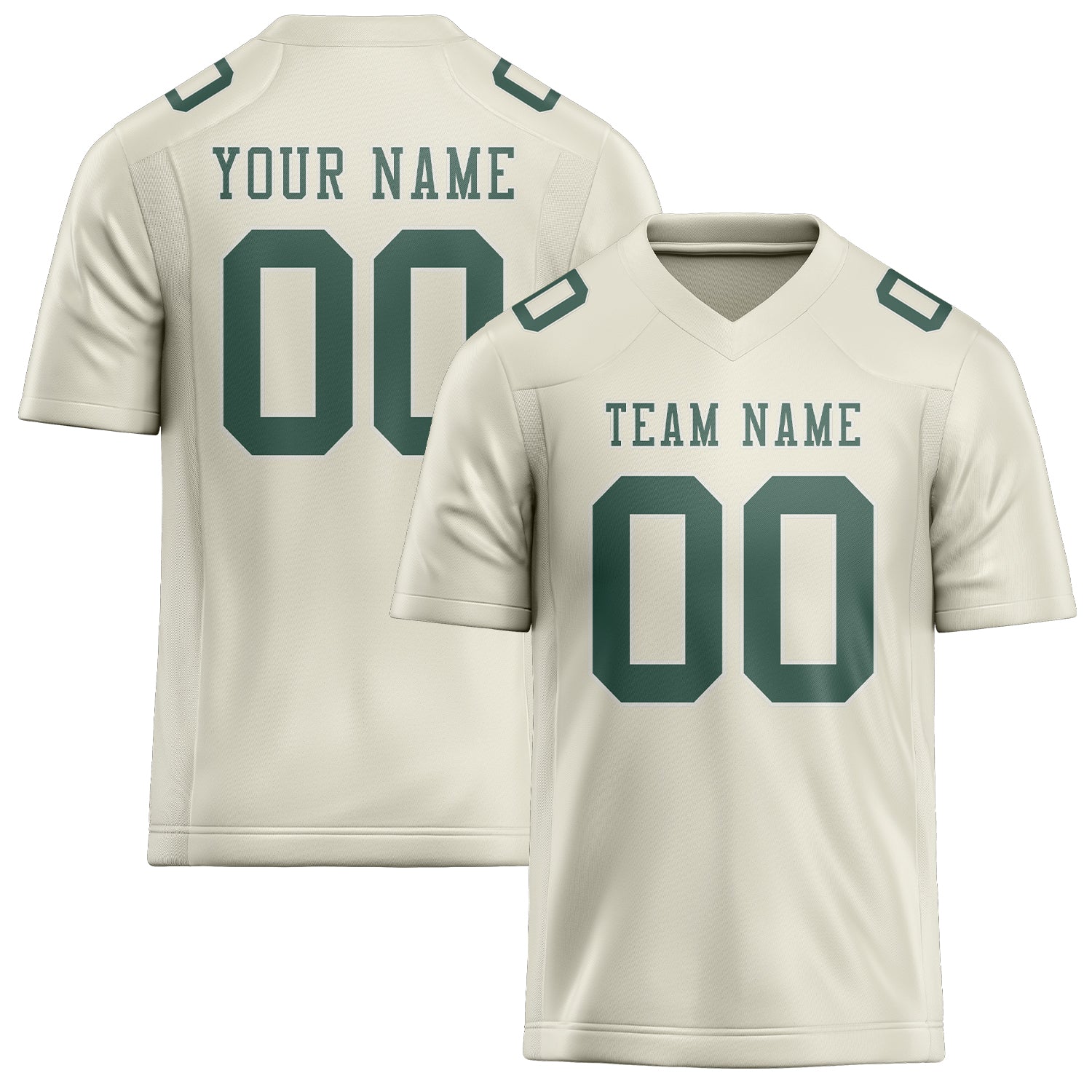 Custom Cream Blue Green Football Jersey