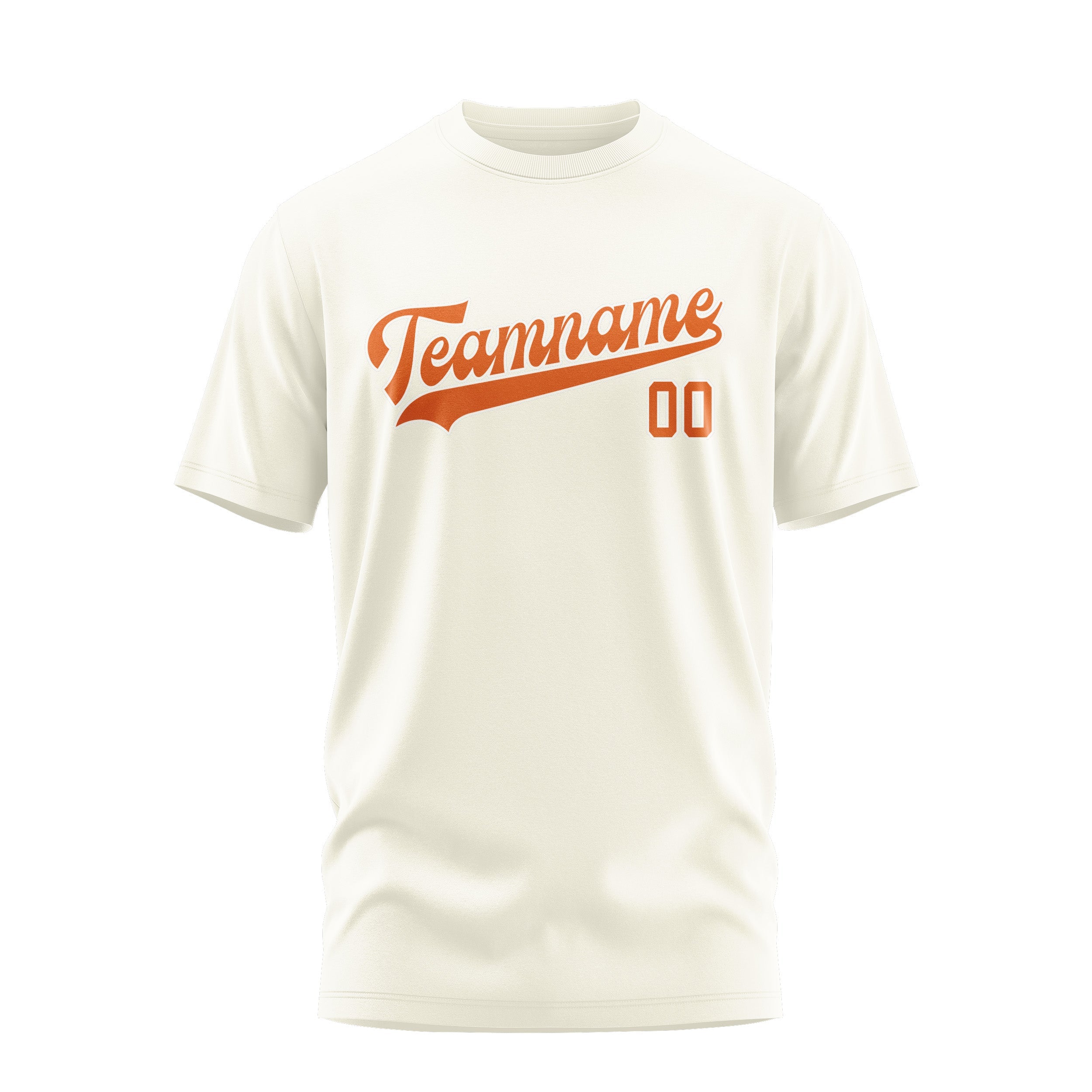 Custom Cream Orange T-Shirt