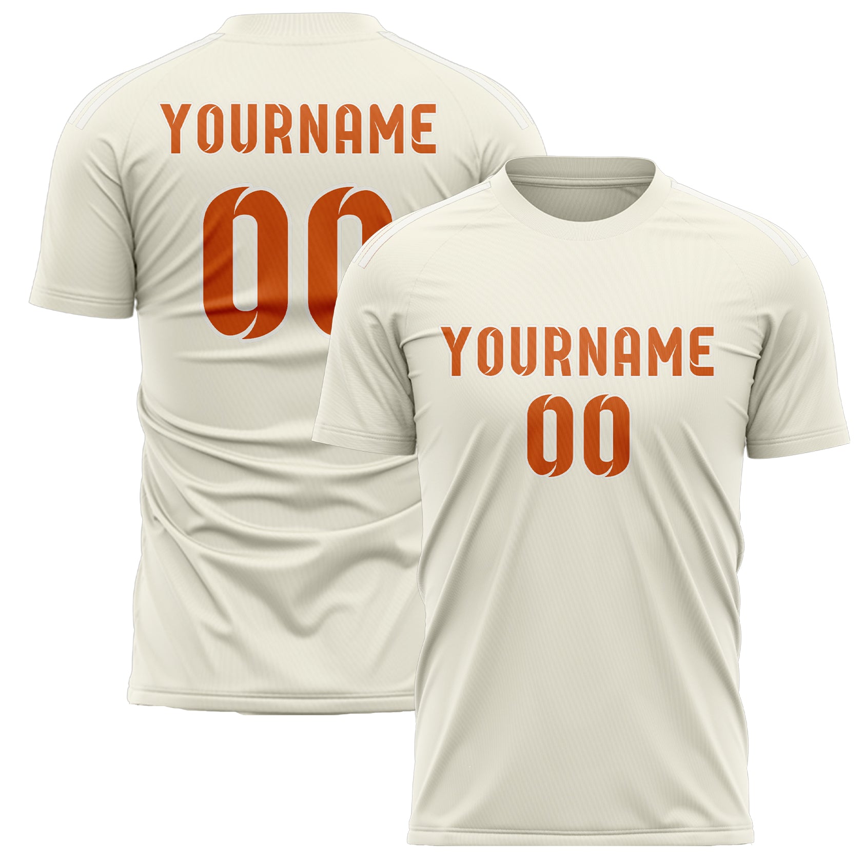 Custom Cream Orange Soccer Jersey