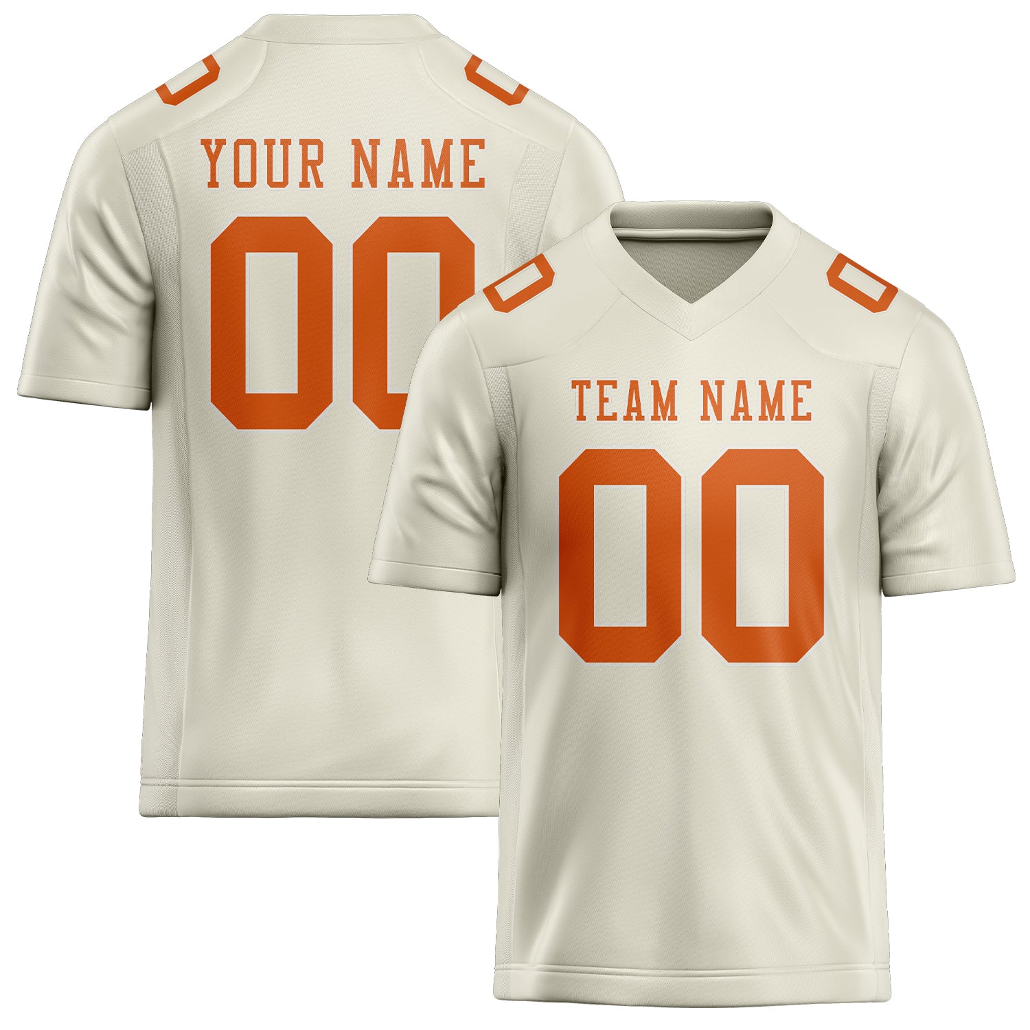 Custom Cream Orange Football Jersey