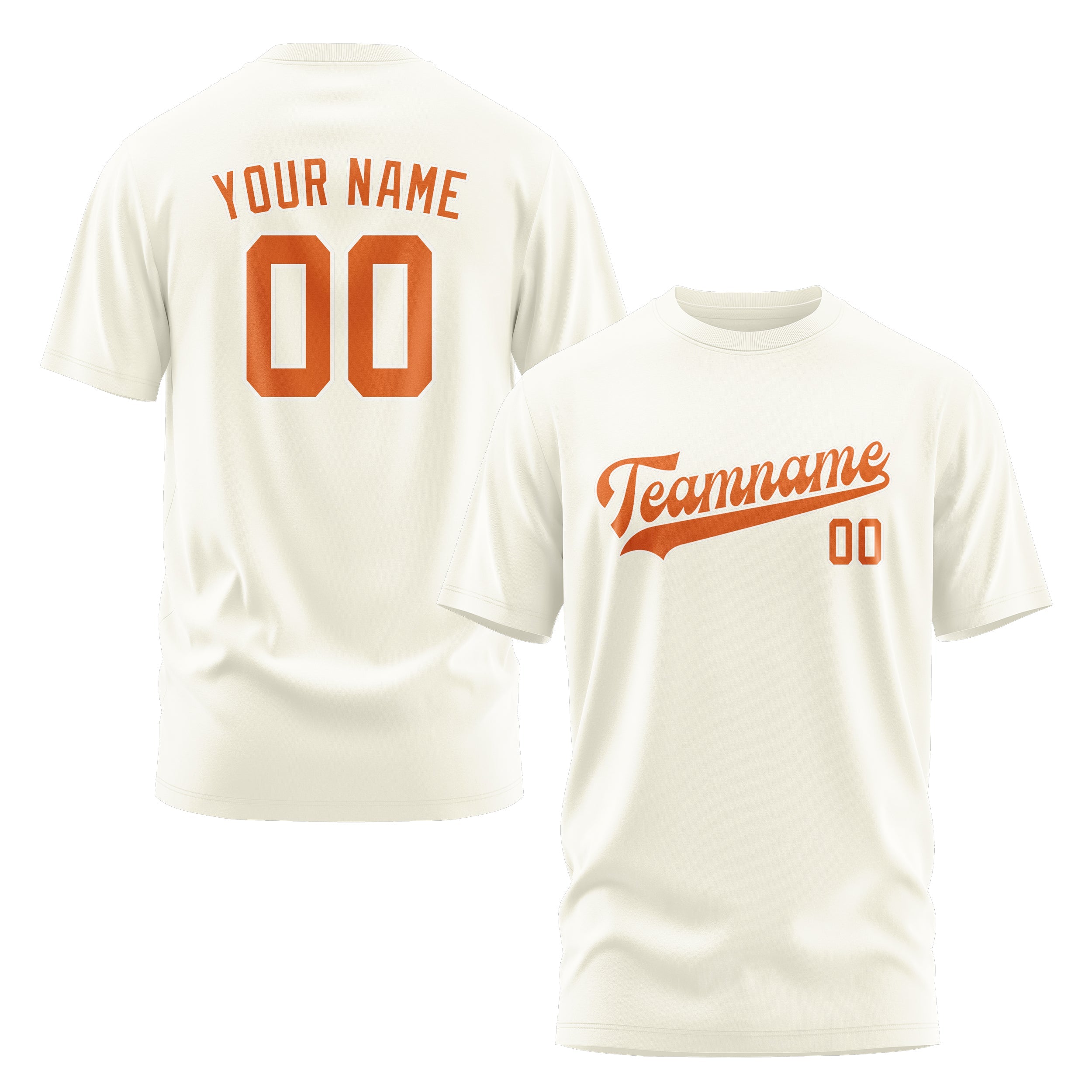 Custom Cream Orange T-Shirt