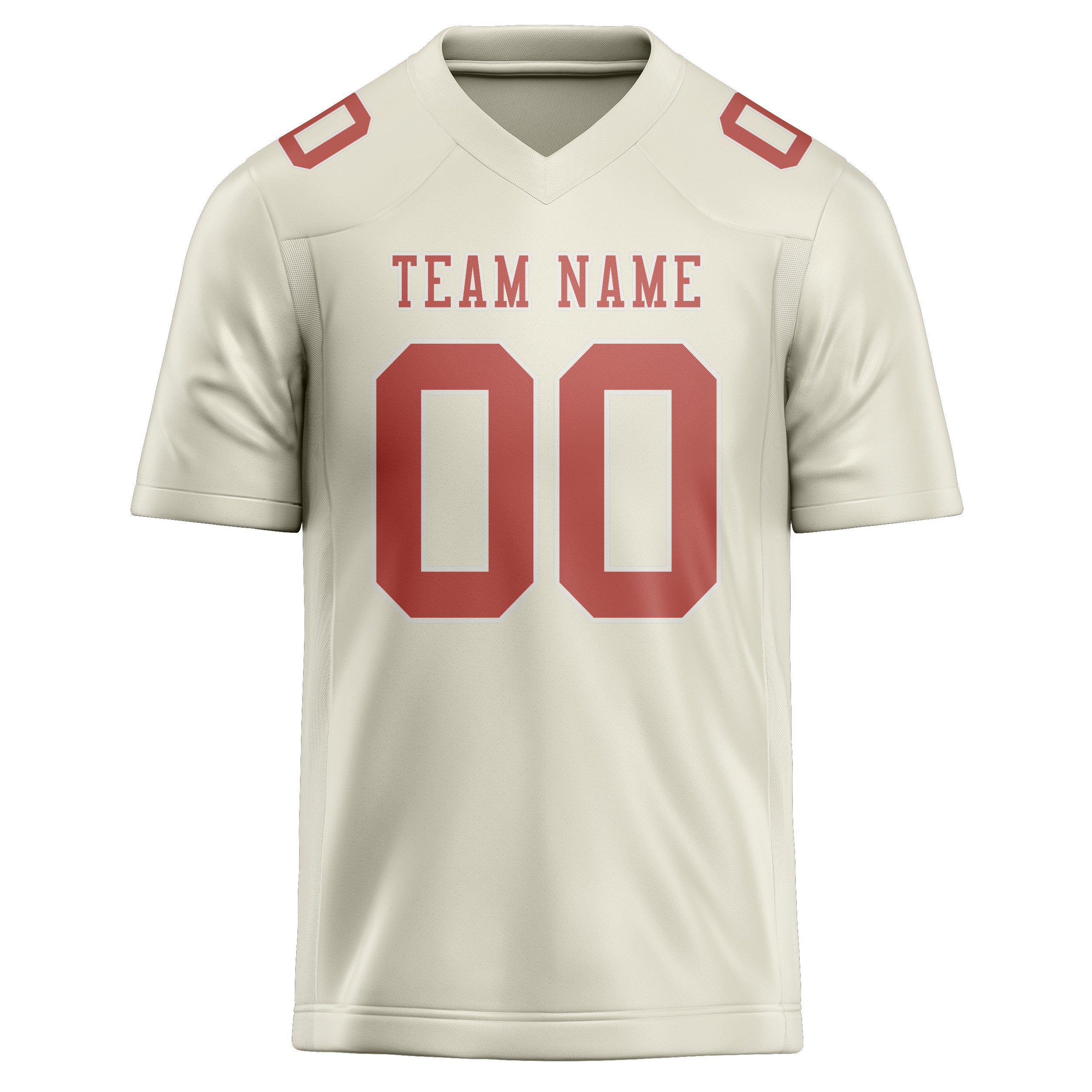 Custom Cream Copper Rose Football Jersey