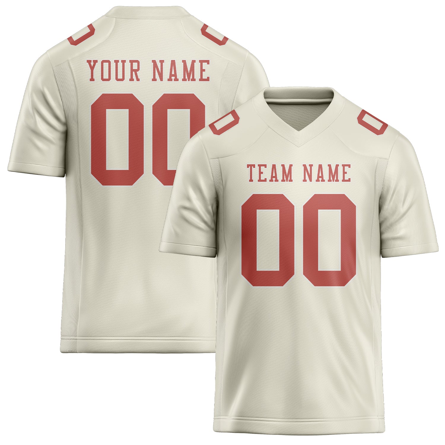 Custom Cream Copper Rose Football Jersey
