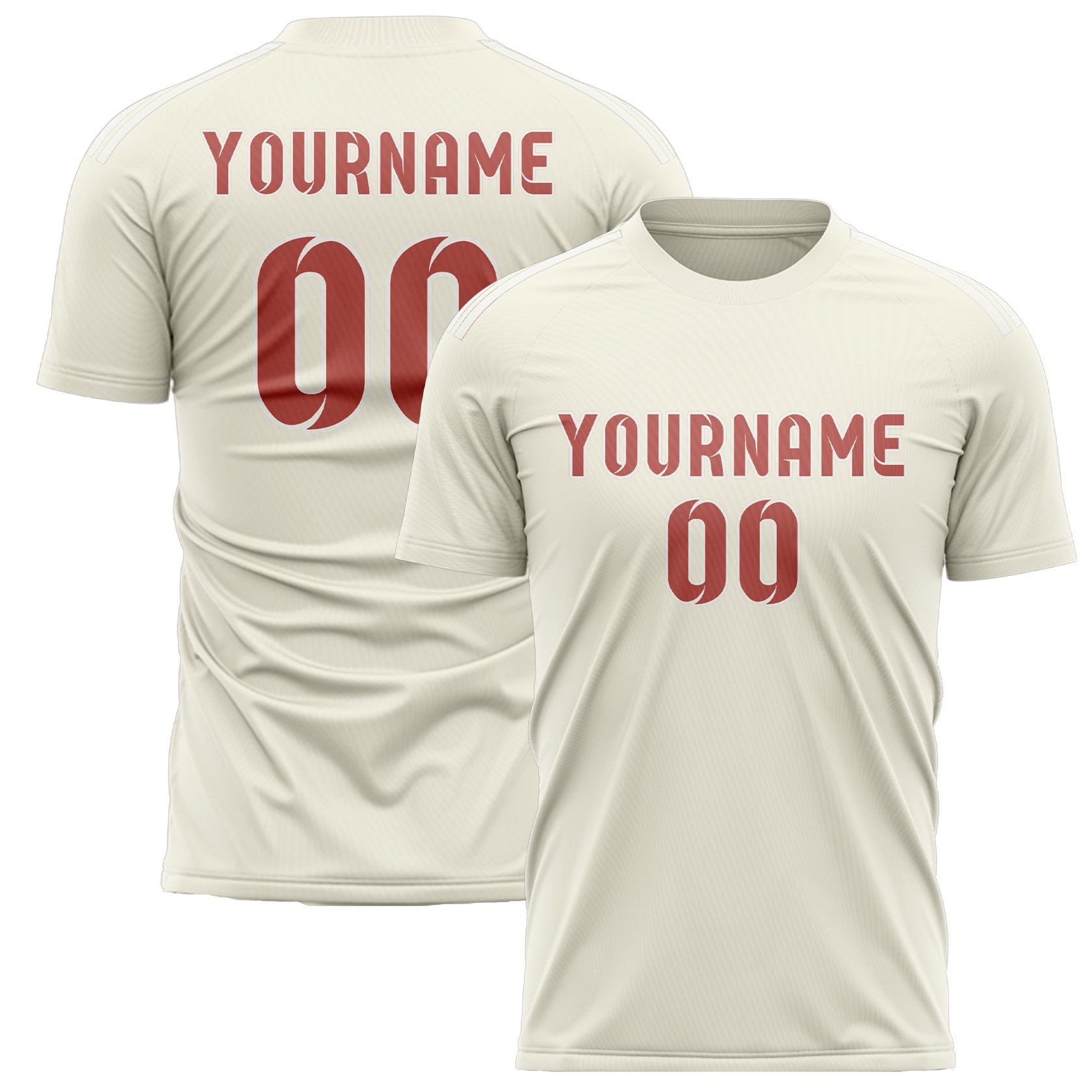 Custom Cream Copper Rose Soccer Jersey