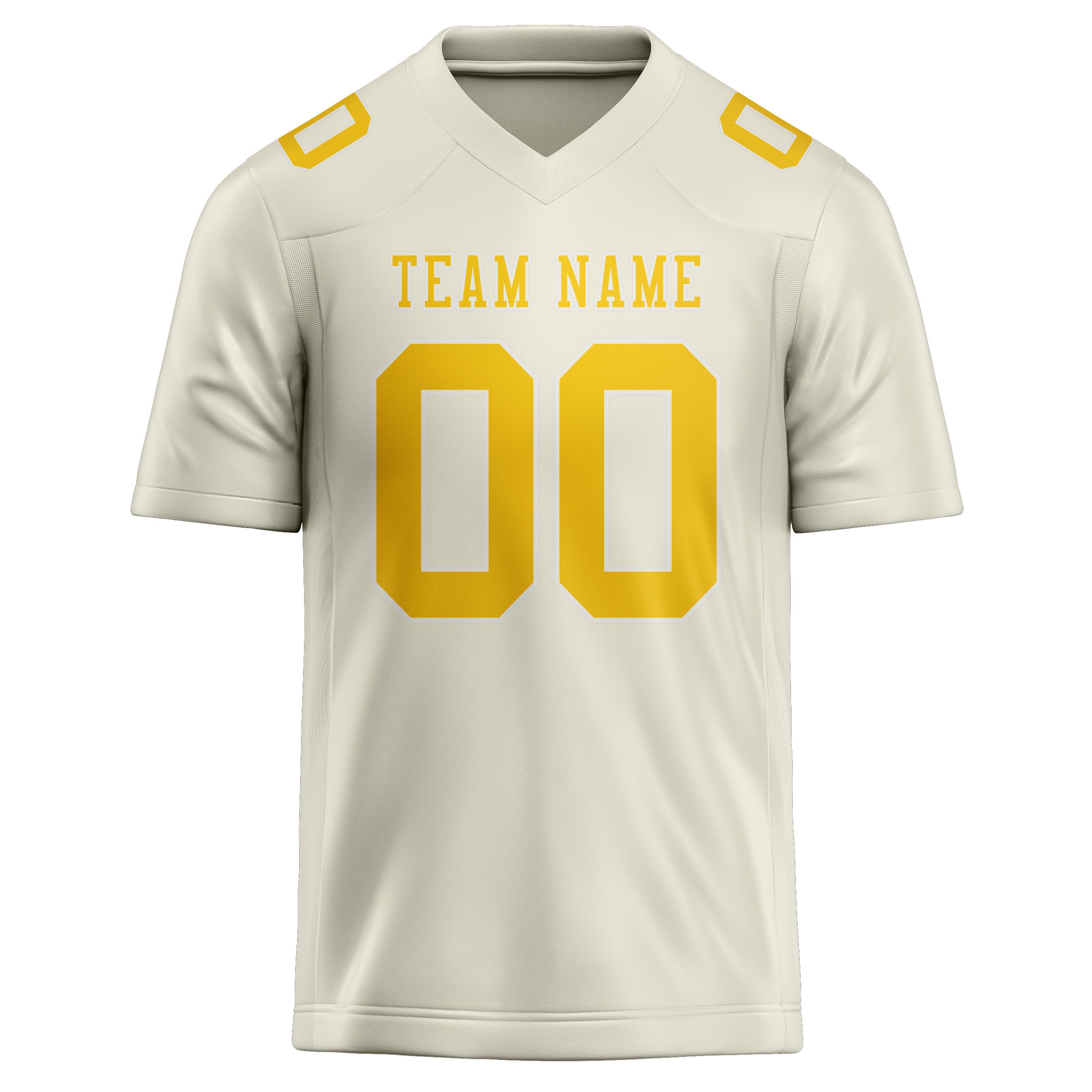 Custom Cream Gold Football Jersey