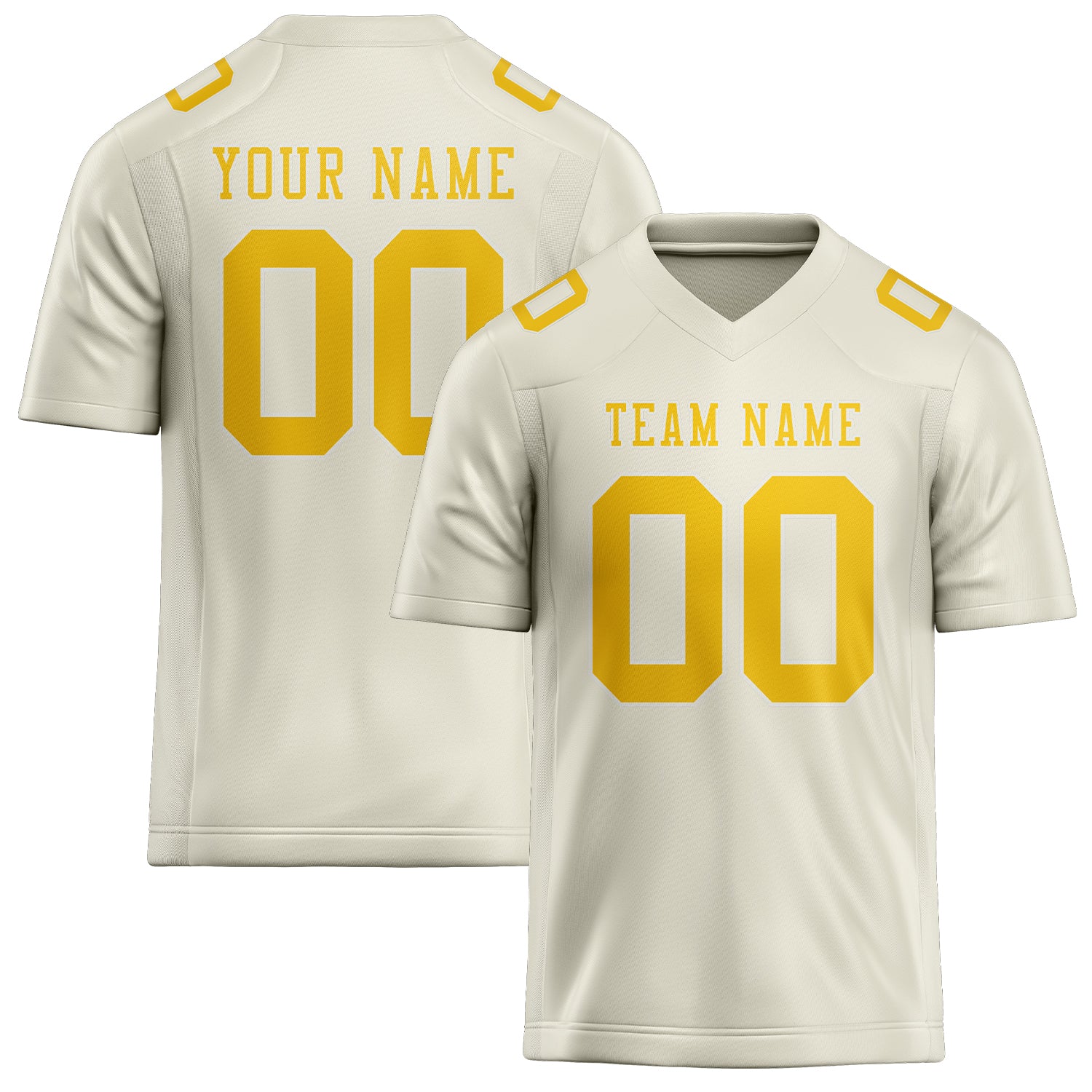 Custom Cream Gold Football Jersey
