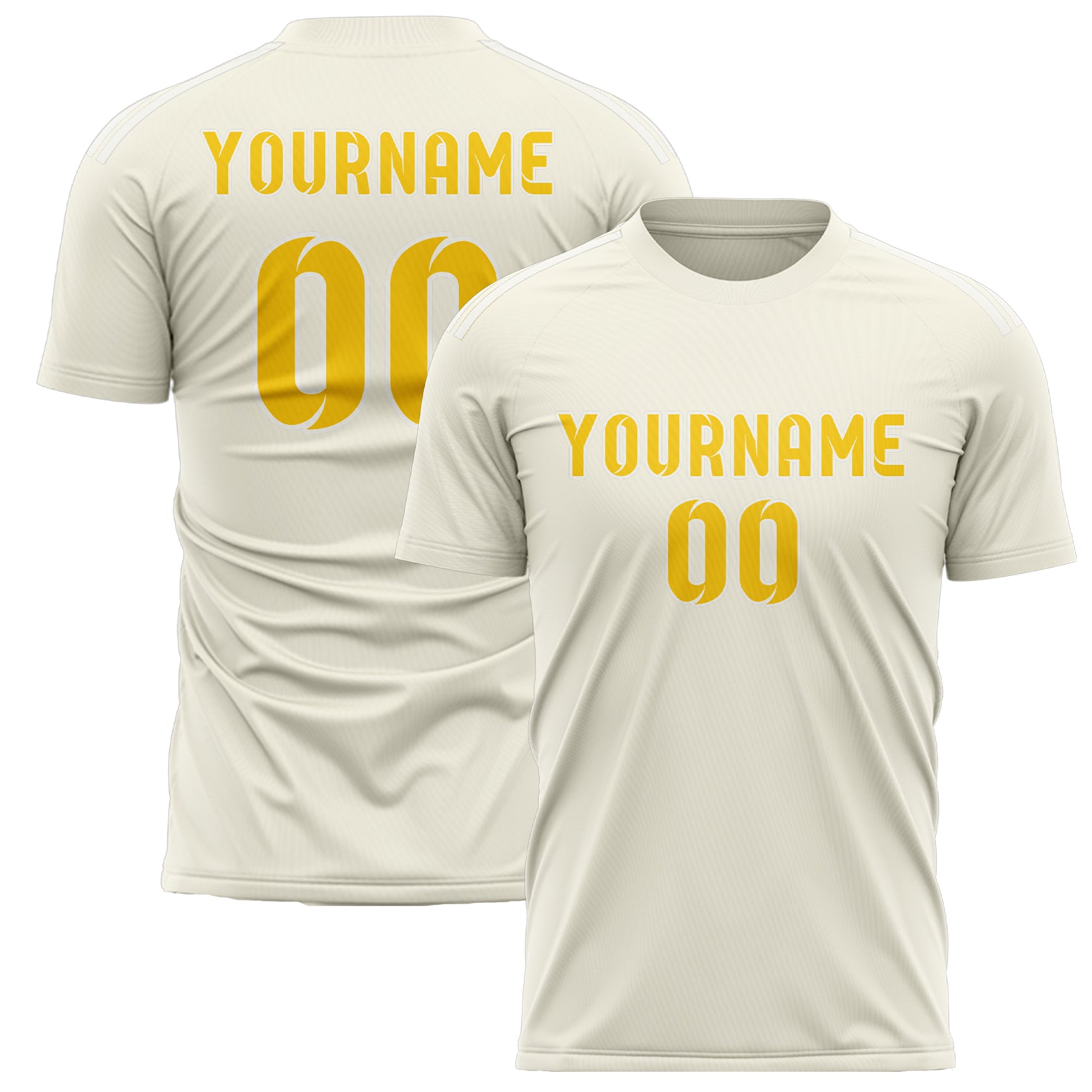Custom Cream Gold Soccer Jersey