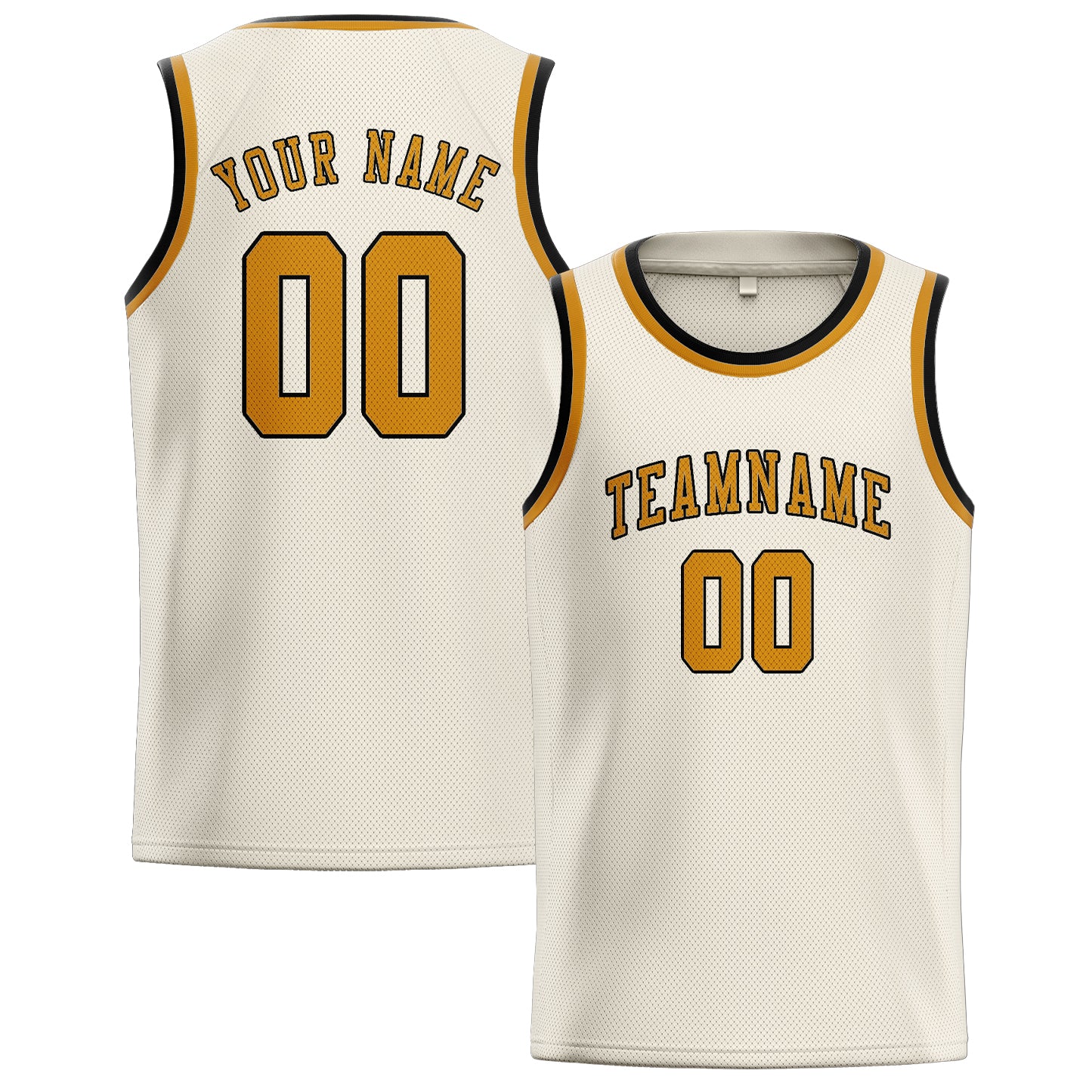 Custom Cream Yellow Basketball Jersey