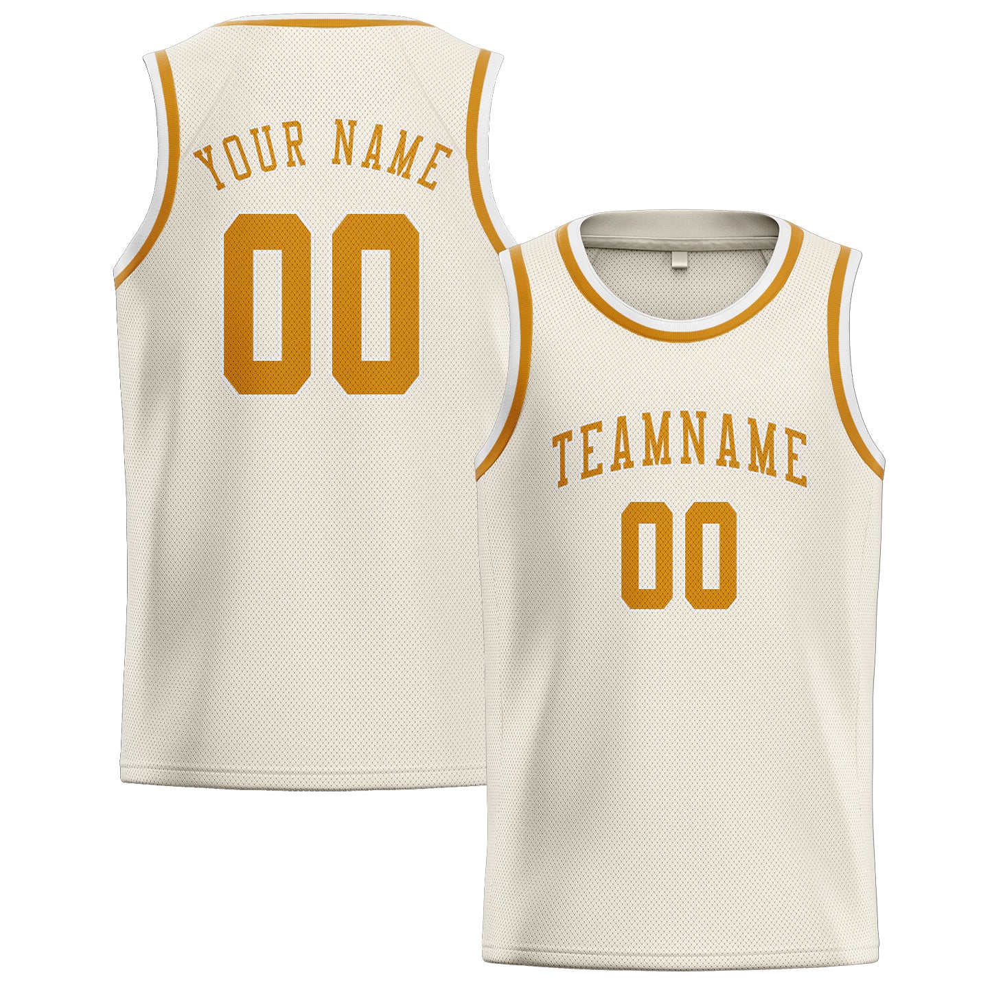 Custom Cream Yellow Basketball Jersey