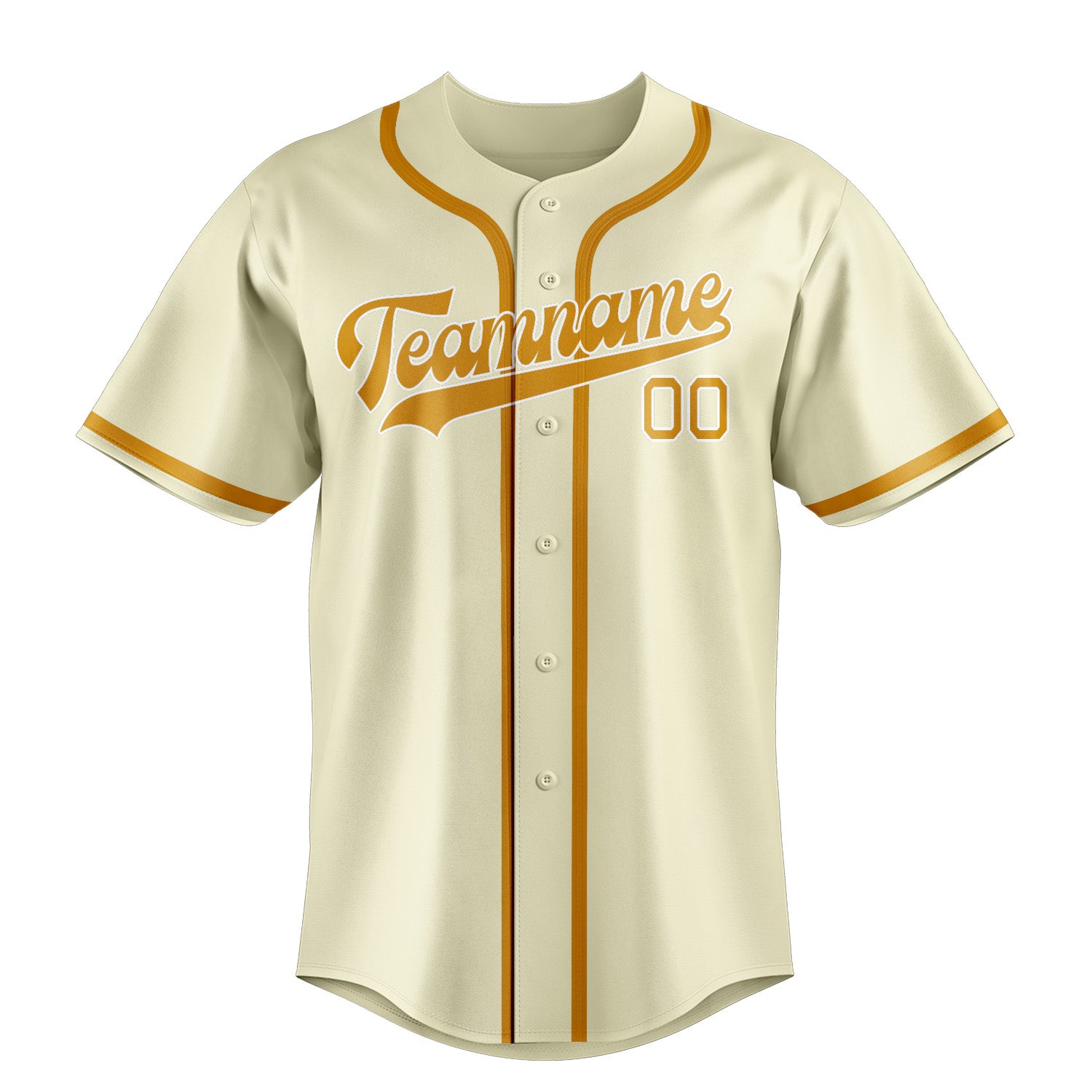 Custom Cream Yellow Baseball Jersey