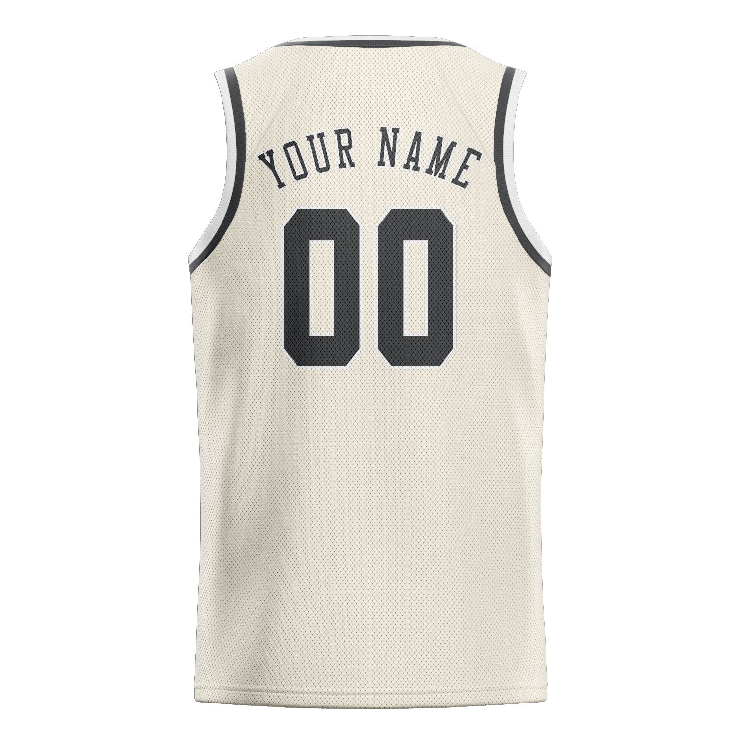 Custom Cream Dark Grey Basketball Jersey