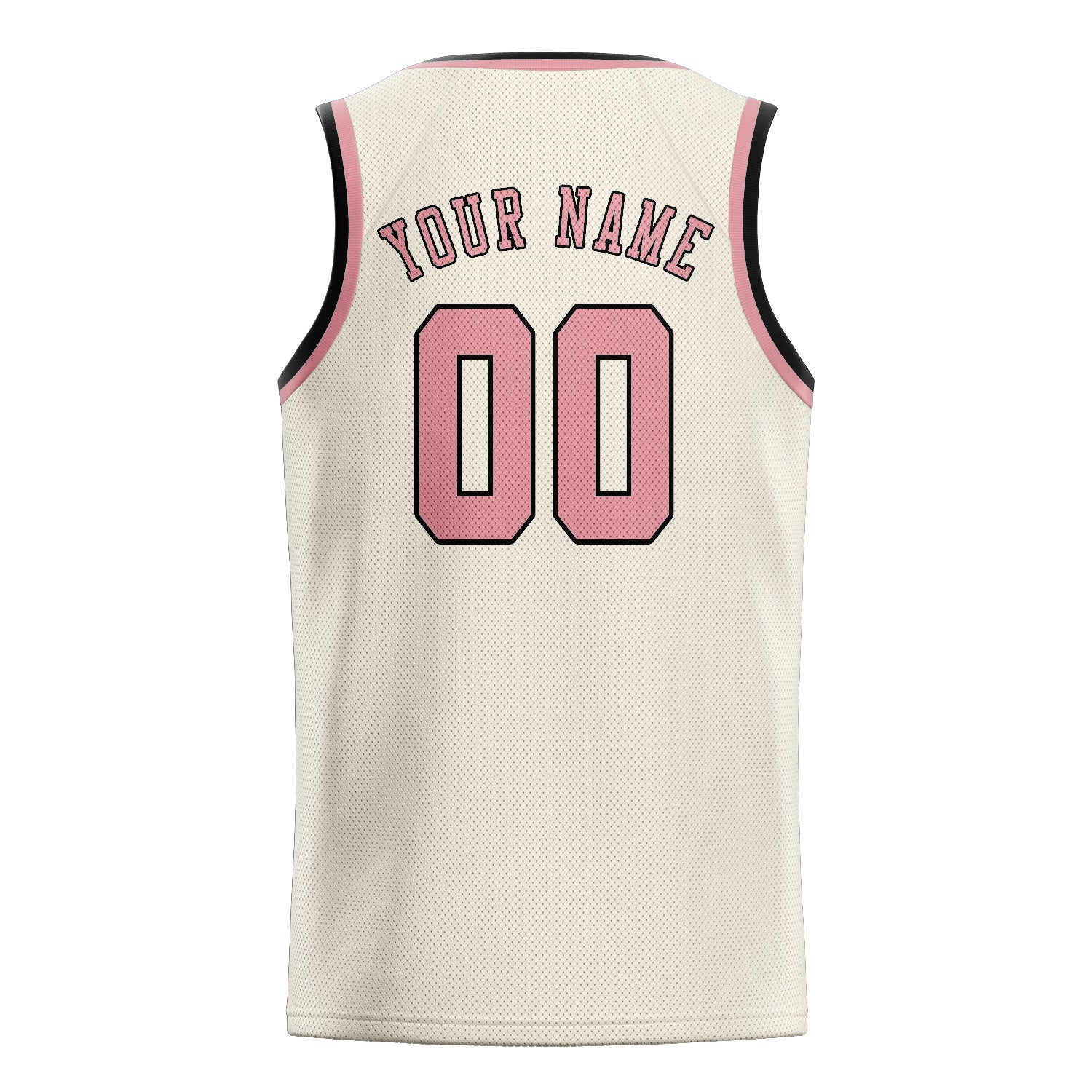 Custom Cream Light Pink Basketball Jersey