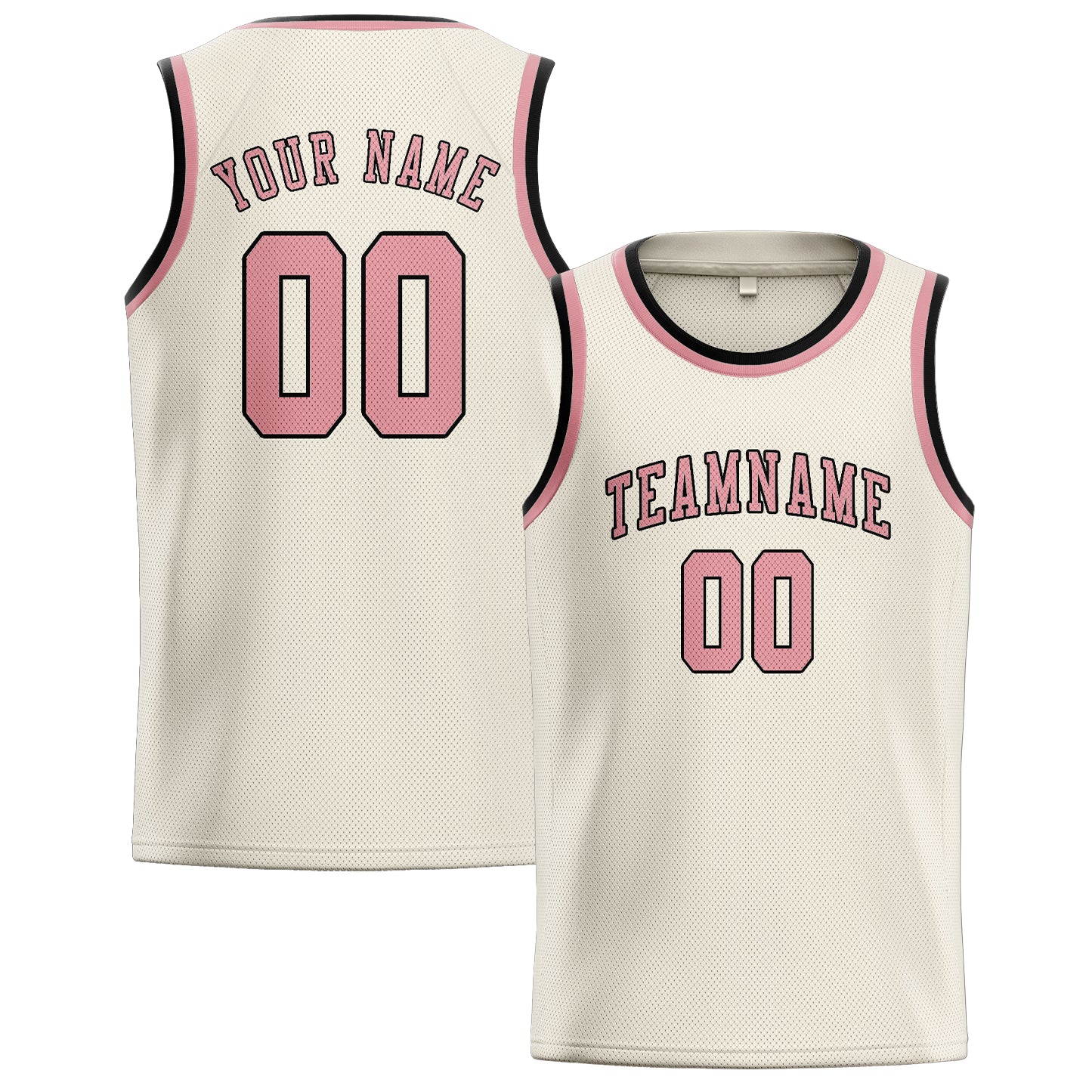 Custom Cream Light Pink Basketball Jersey