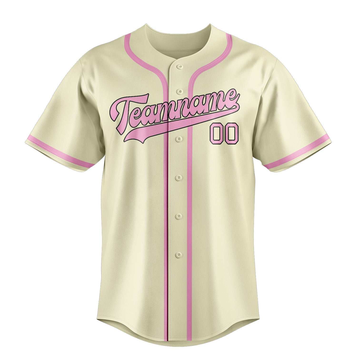 Custom Cream Light Pink Baseball Jersey