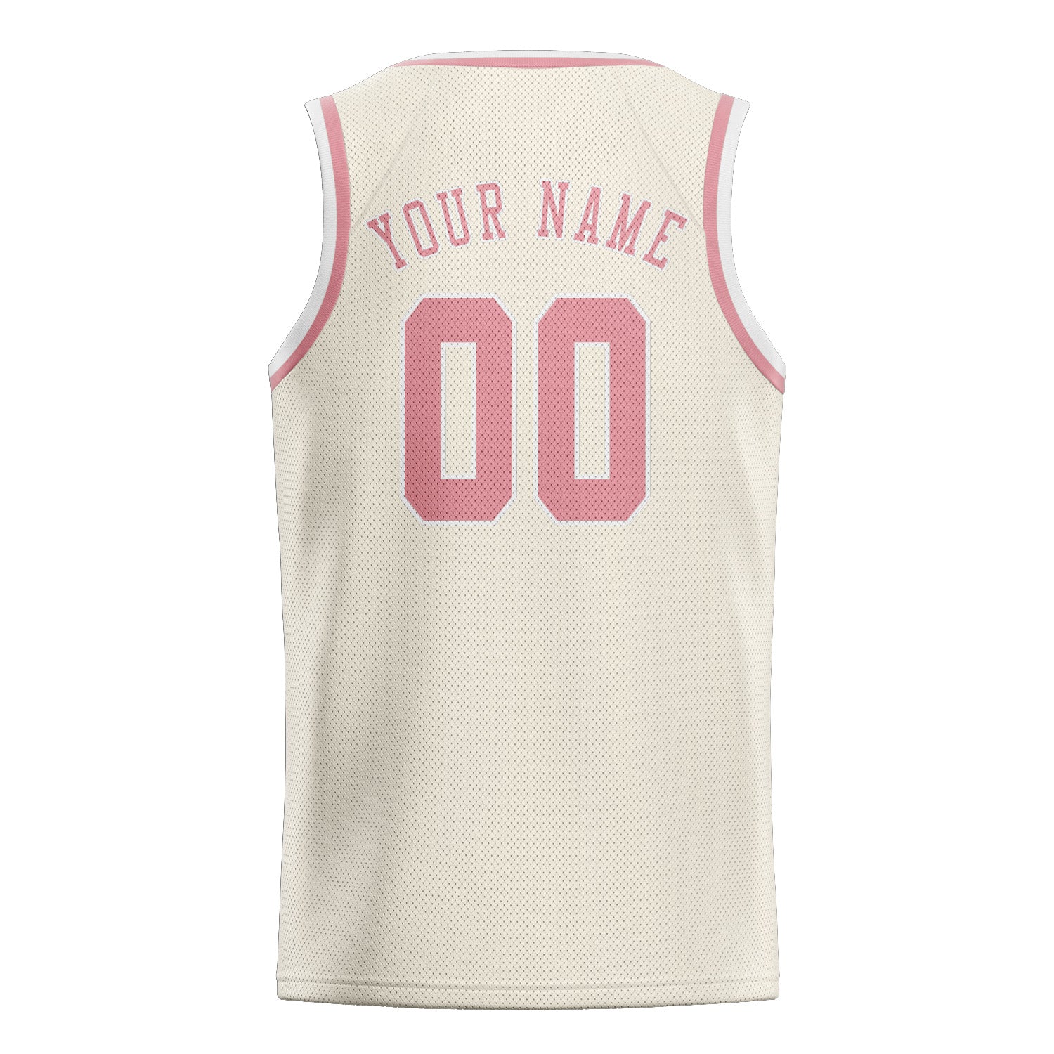 Custom Cream Light Pink Basketball Jersey