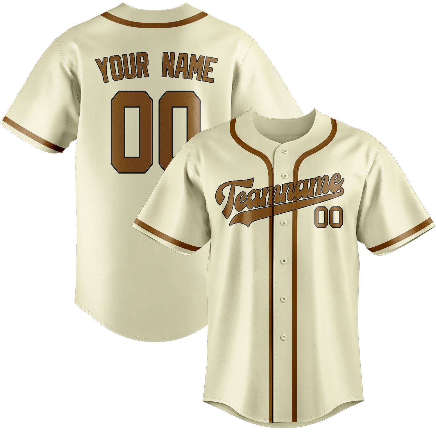 Custom Cream Khaki Baseball Jersey