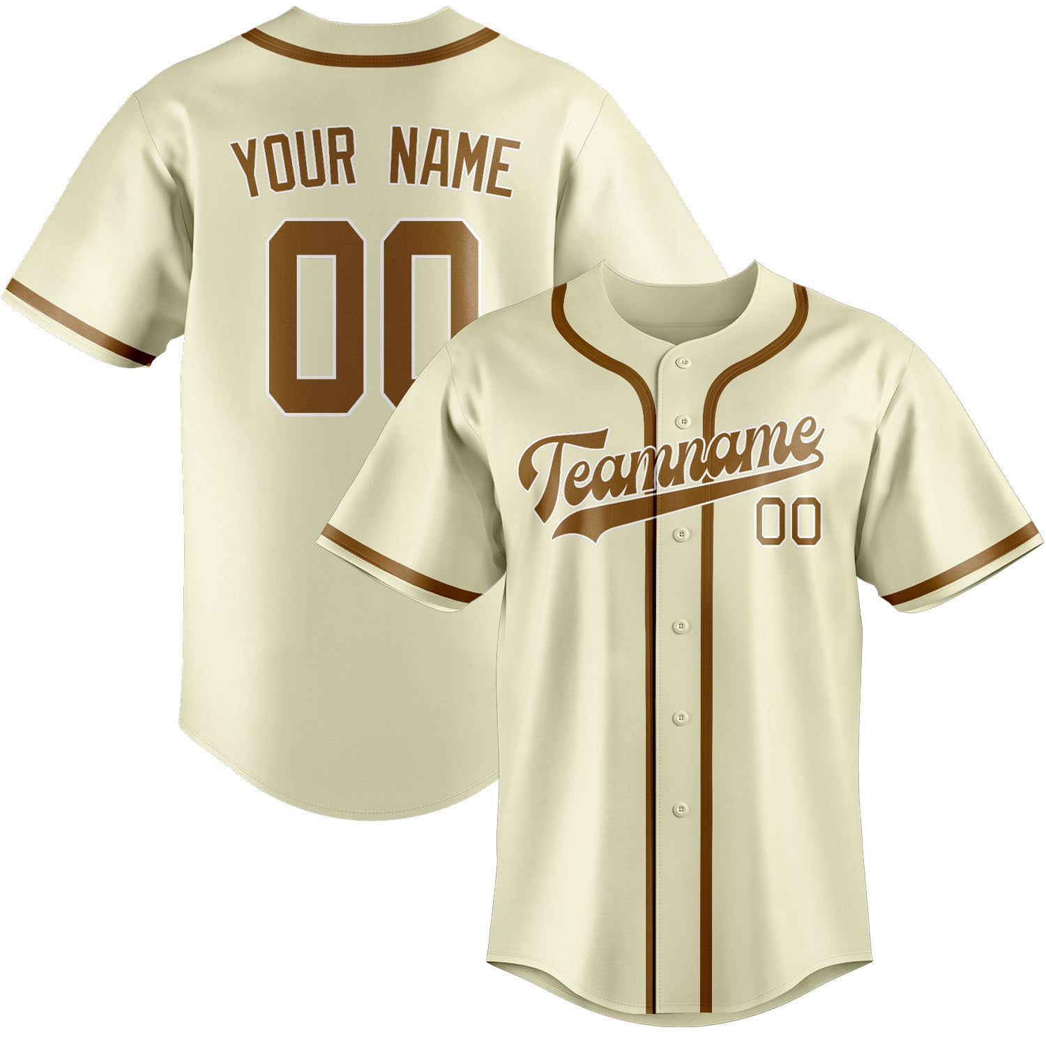 Custom Cream Khaki Baseball Jersey