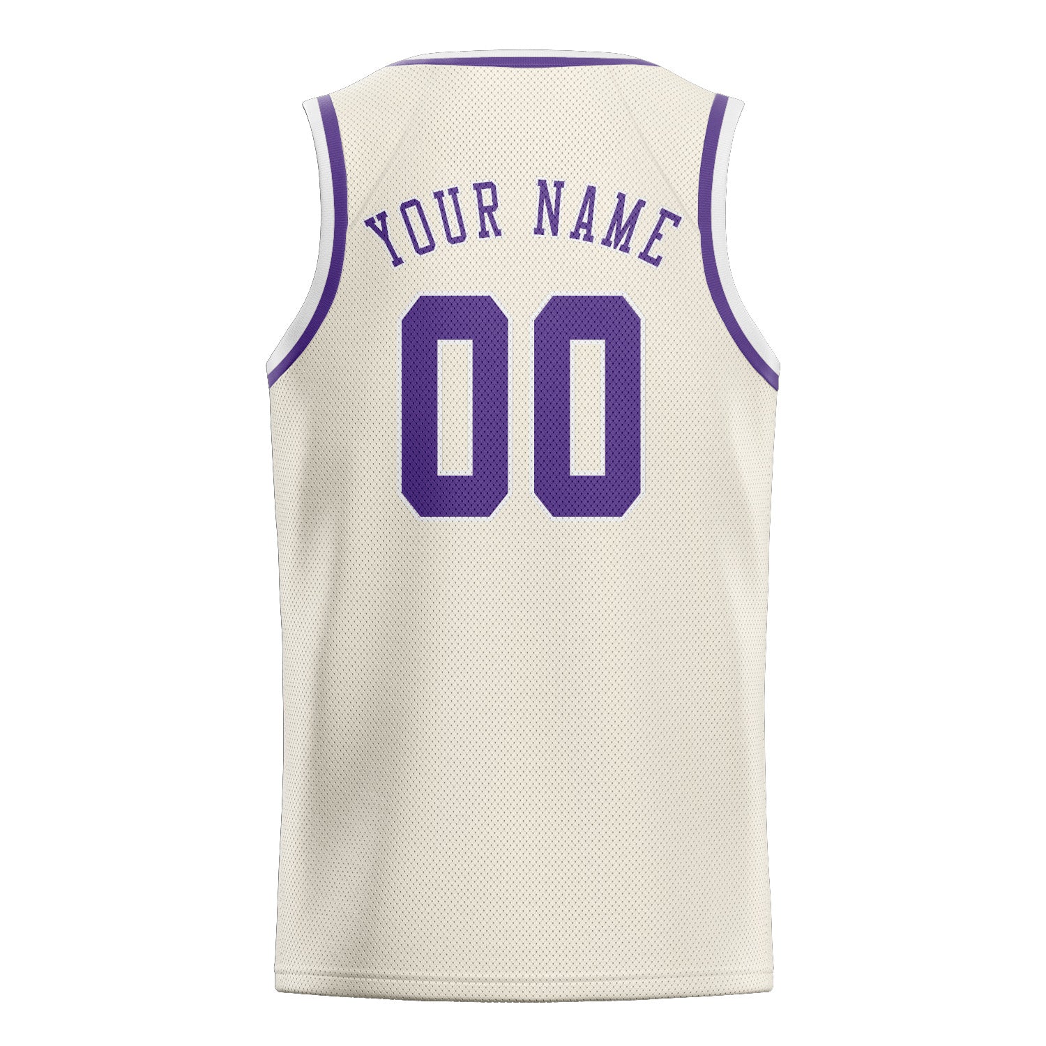 Custom Cream Light Purple Basketball Jersey