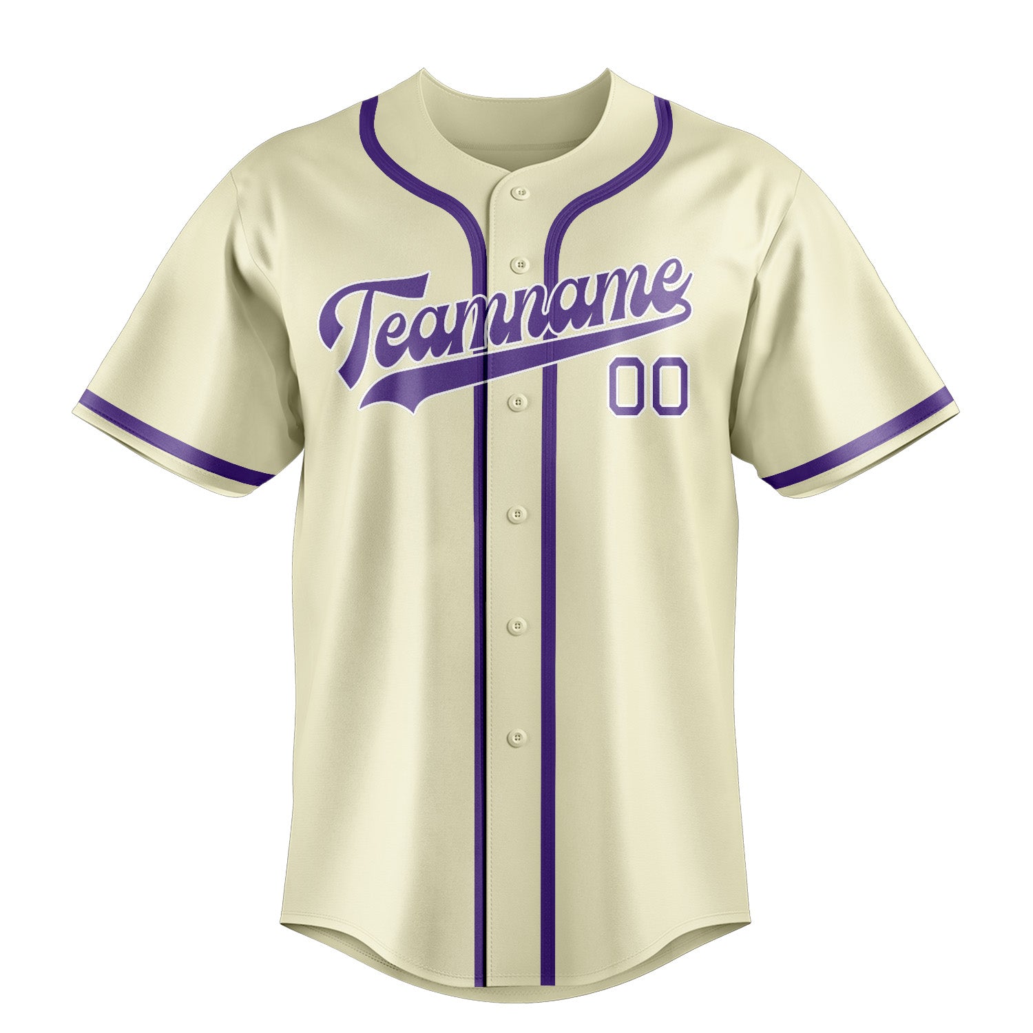 Custom Cream Light Purple Baseball Jersey
