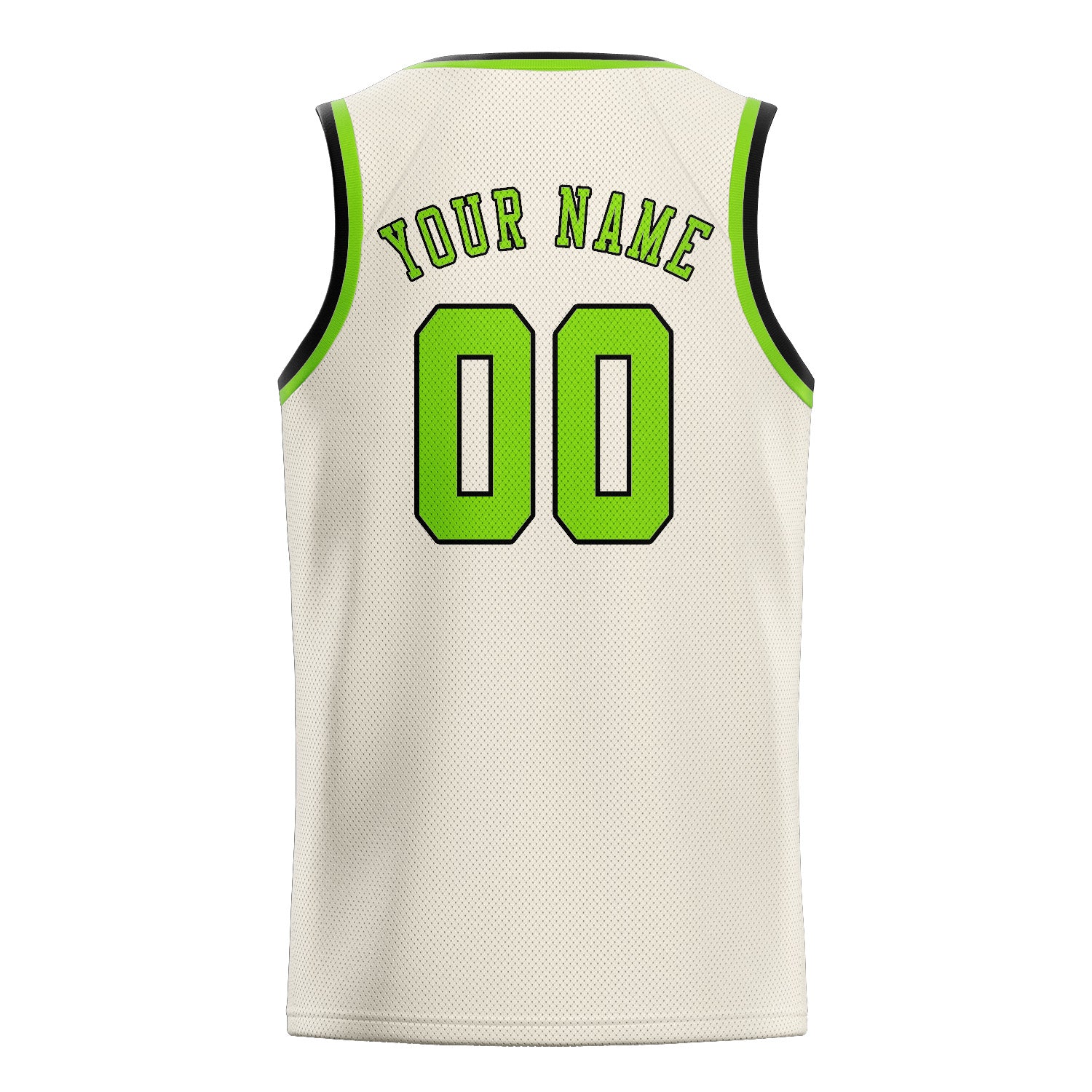 Custom Cream Emerald Green Basketball Jersey