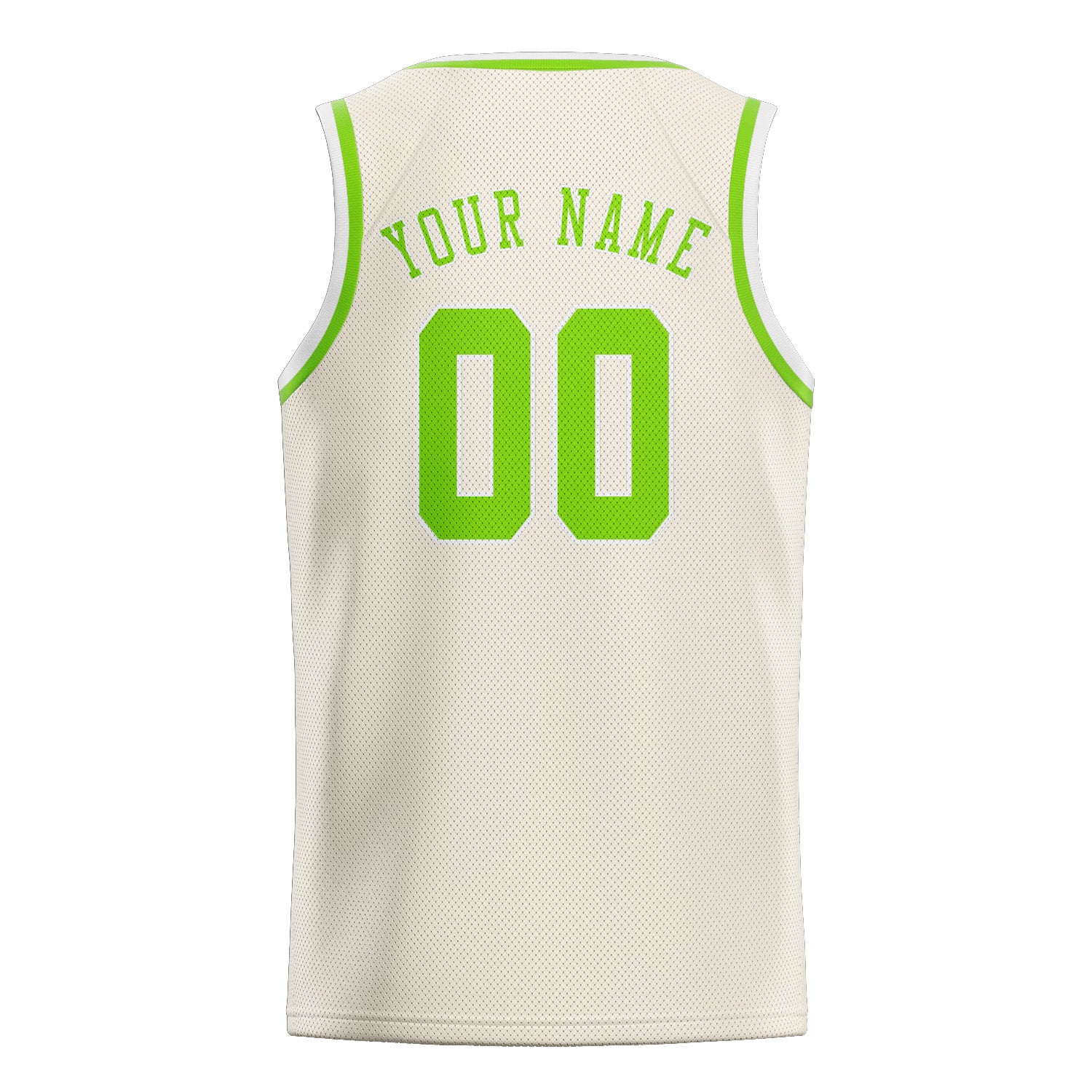 Custom Cream Emerald Green Basketball Jersey