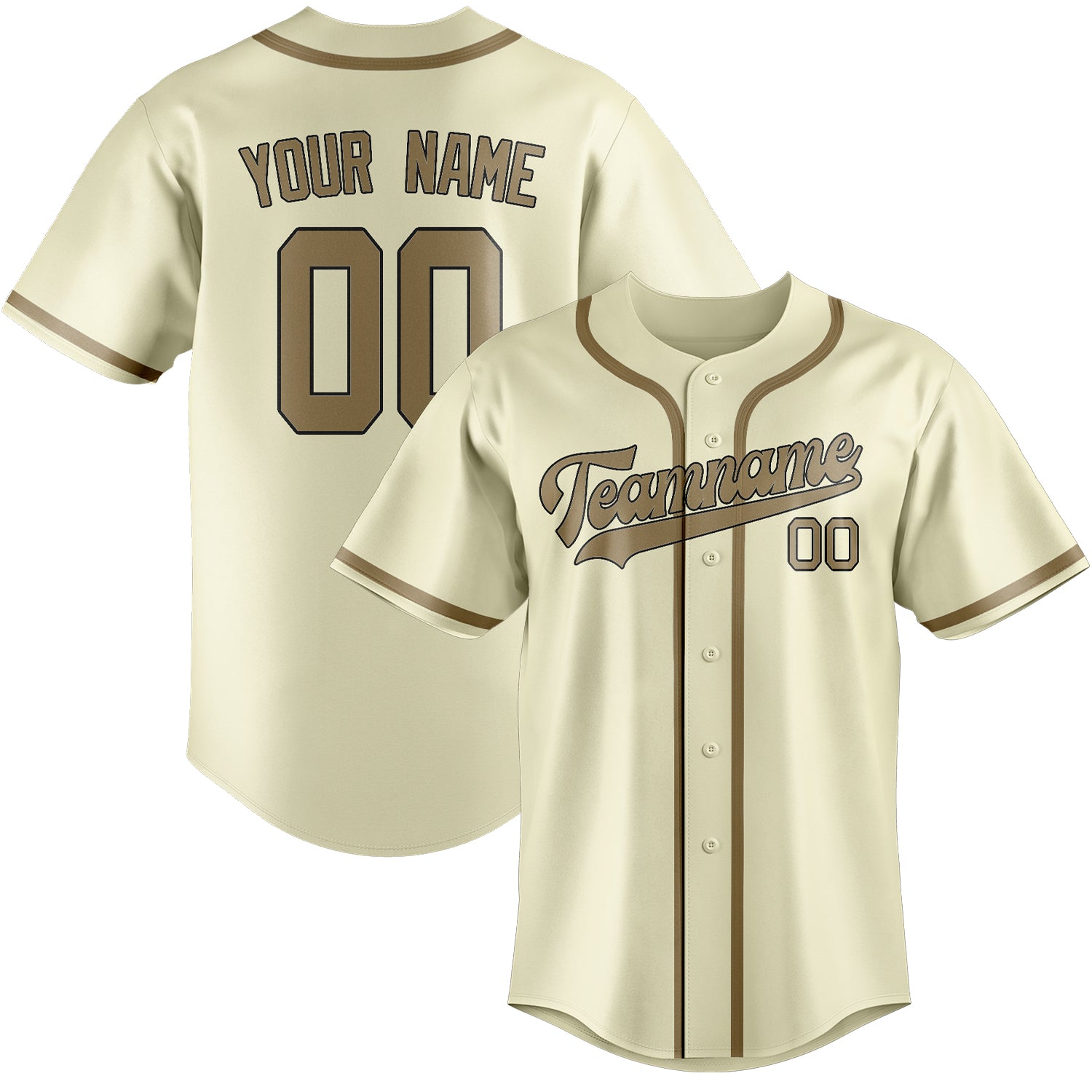 Custom Cream Light Khaki Baseball Jersey