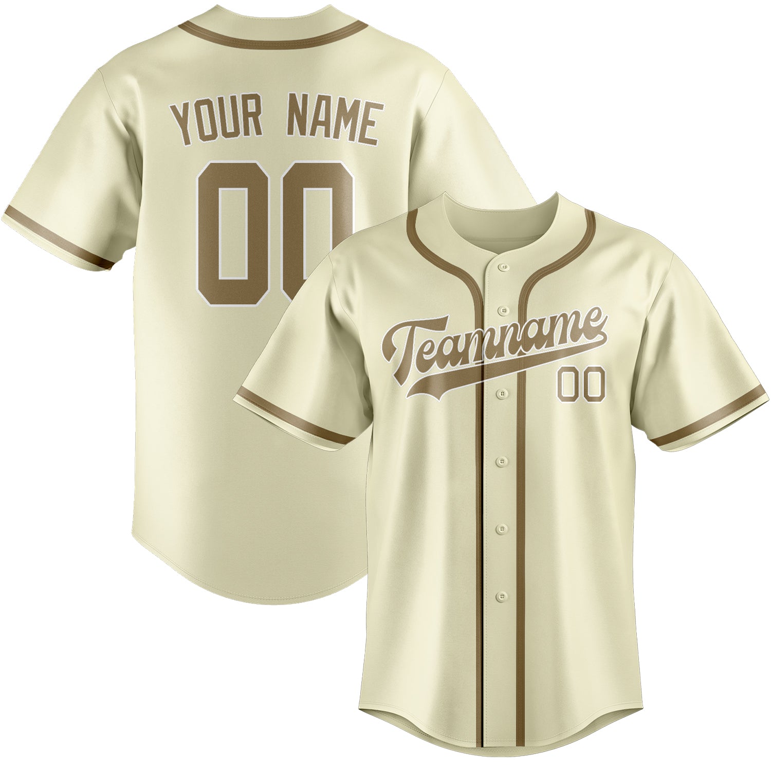 Custom Cream Light Khaki Baseball Jersey