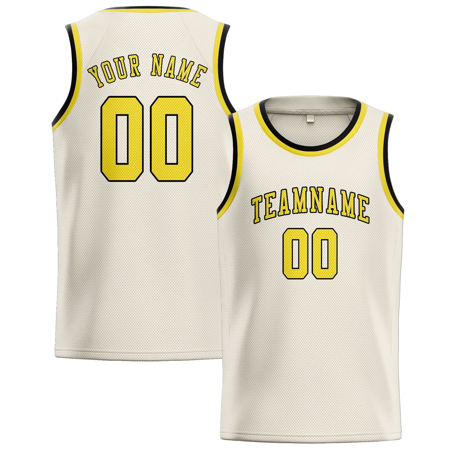 Custom Cream Light Yellow Basketball Jersey