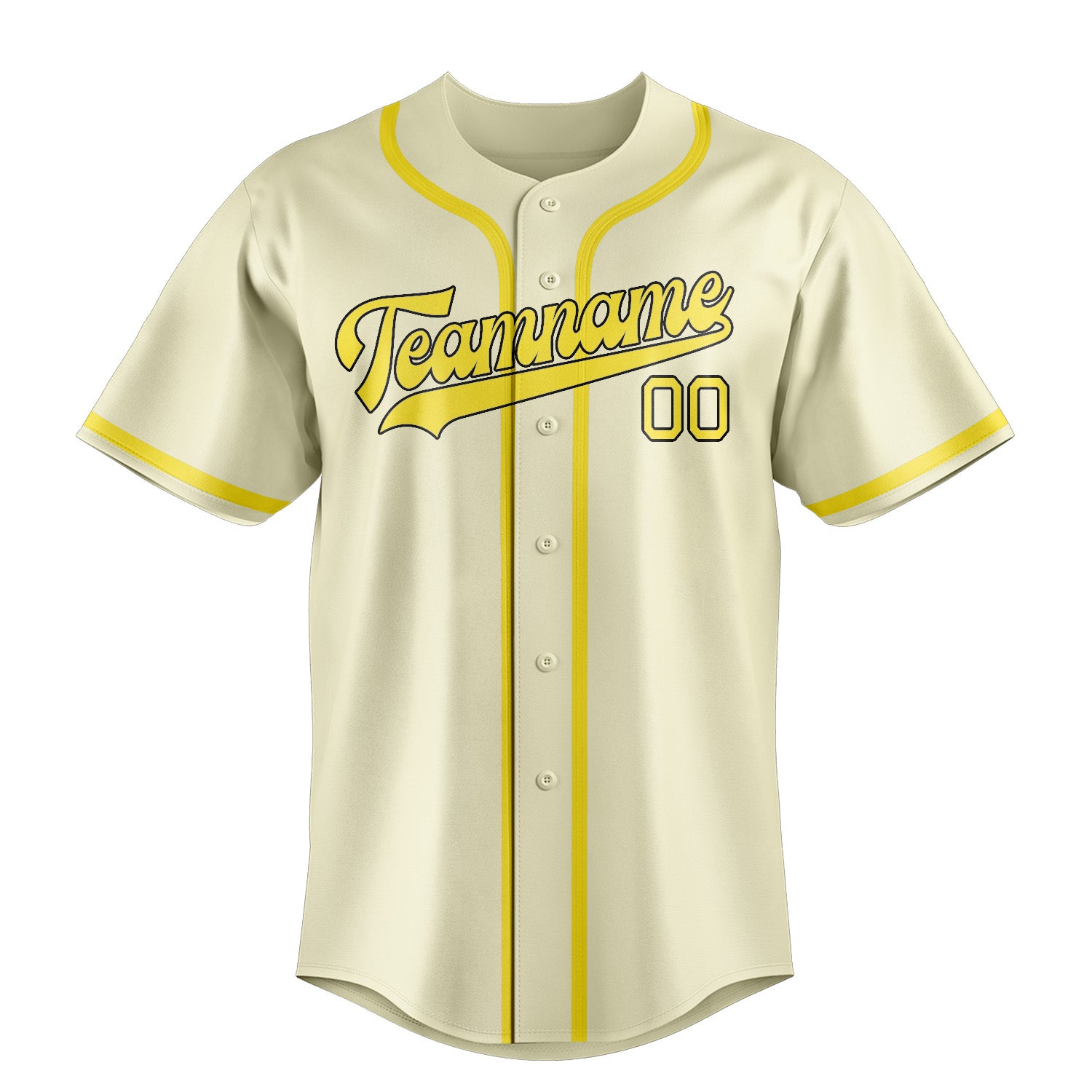 Custom Cream Light Yellow Baseball Jersey
