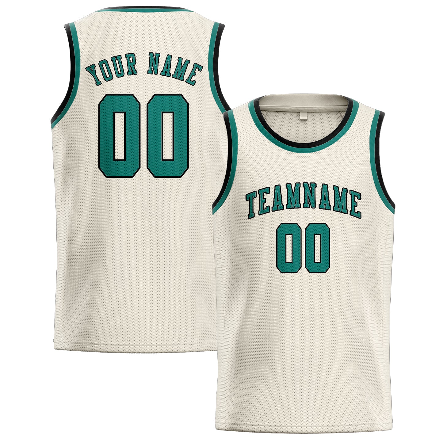 Custom Cream Blue Green Basketball Jersey