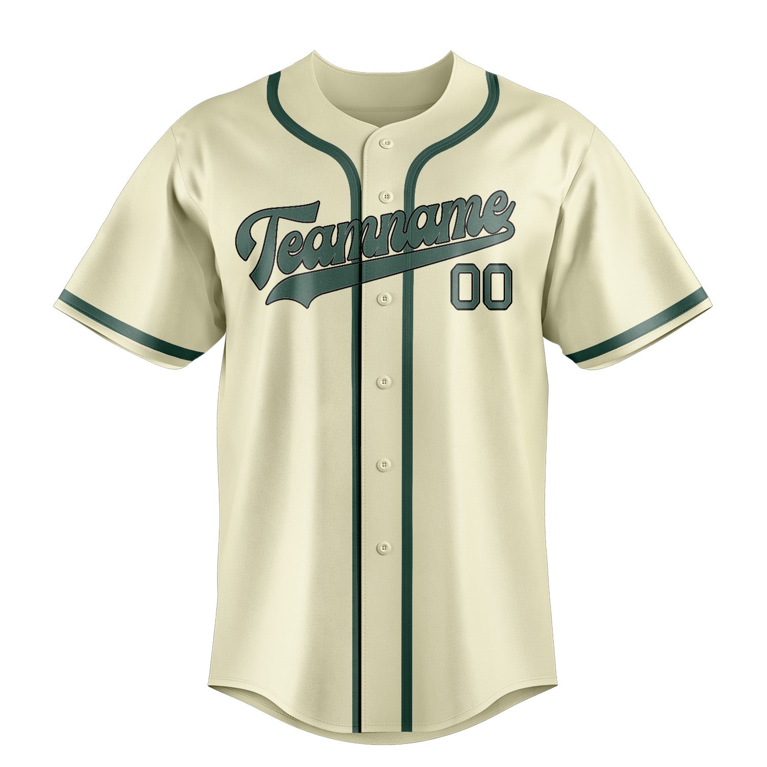 Custom Cream Blue Green Baseball Jersey