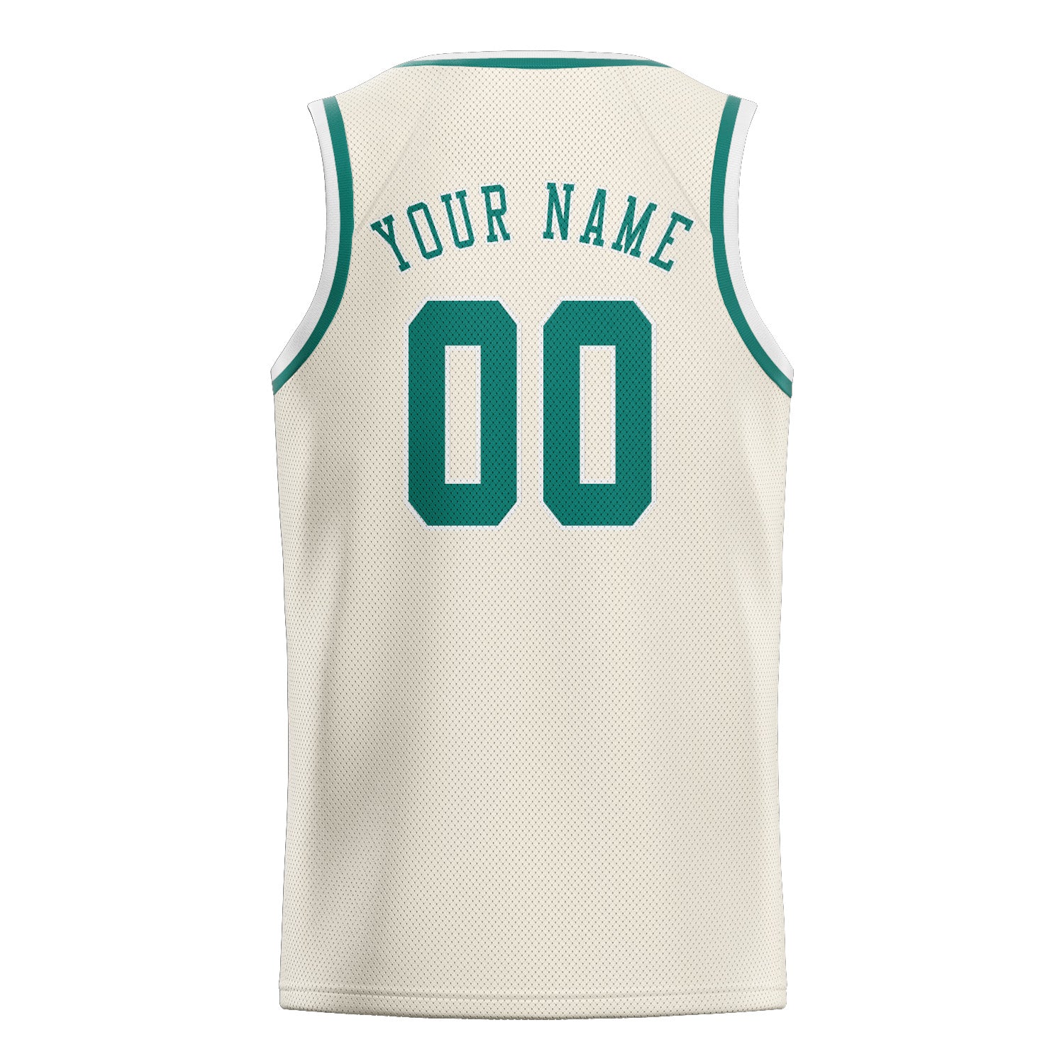 Custom Cream Blue Green Basketball Jersey