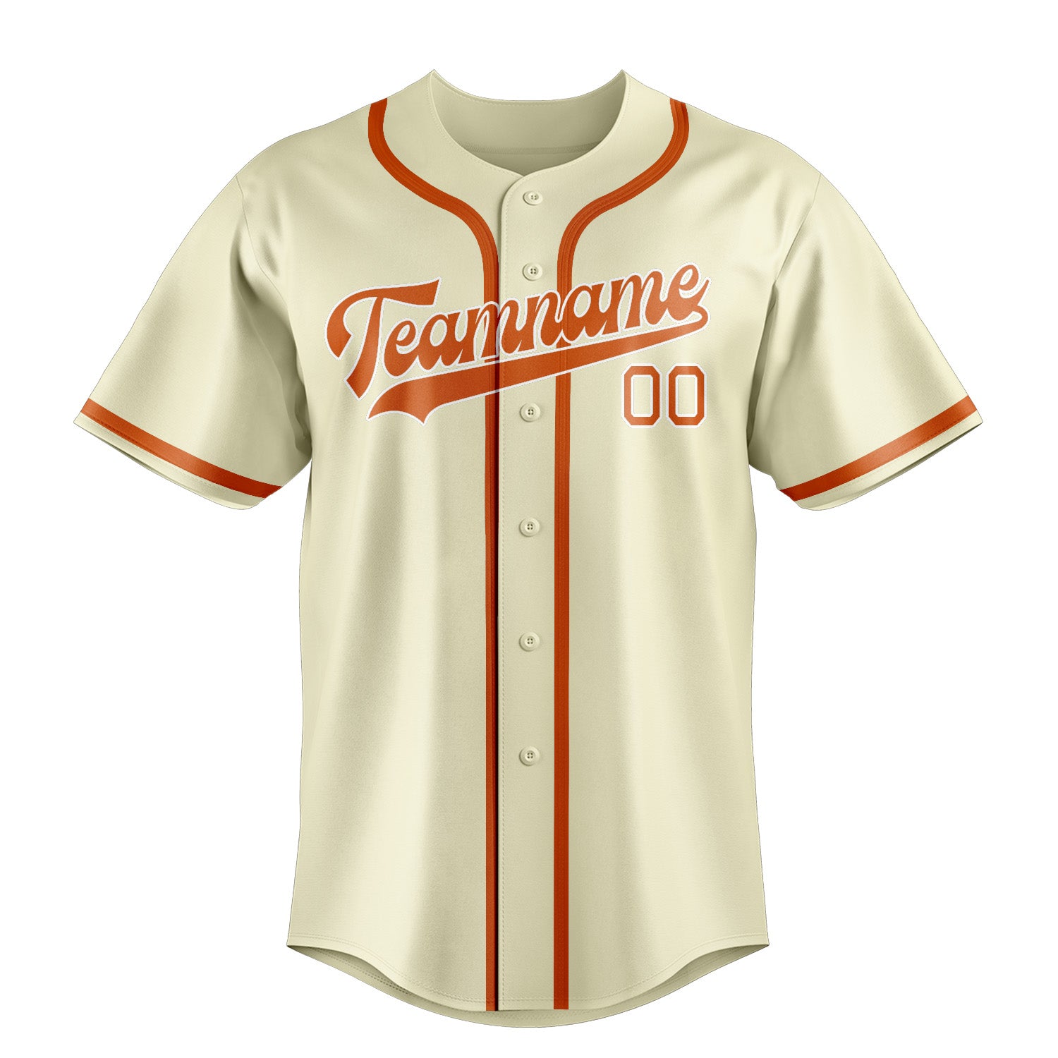 Custom Cream Orange Baseball Jersey
