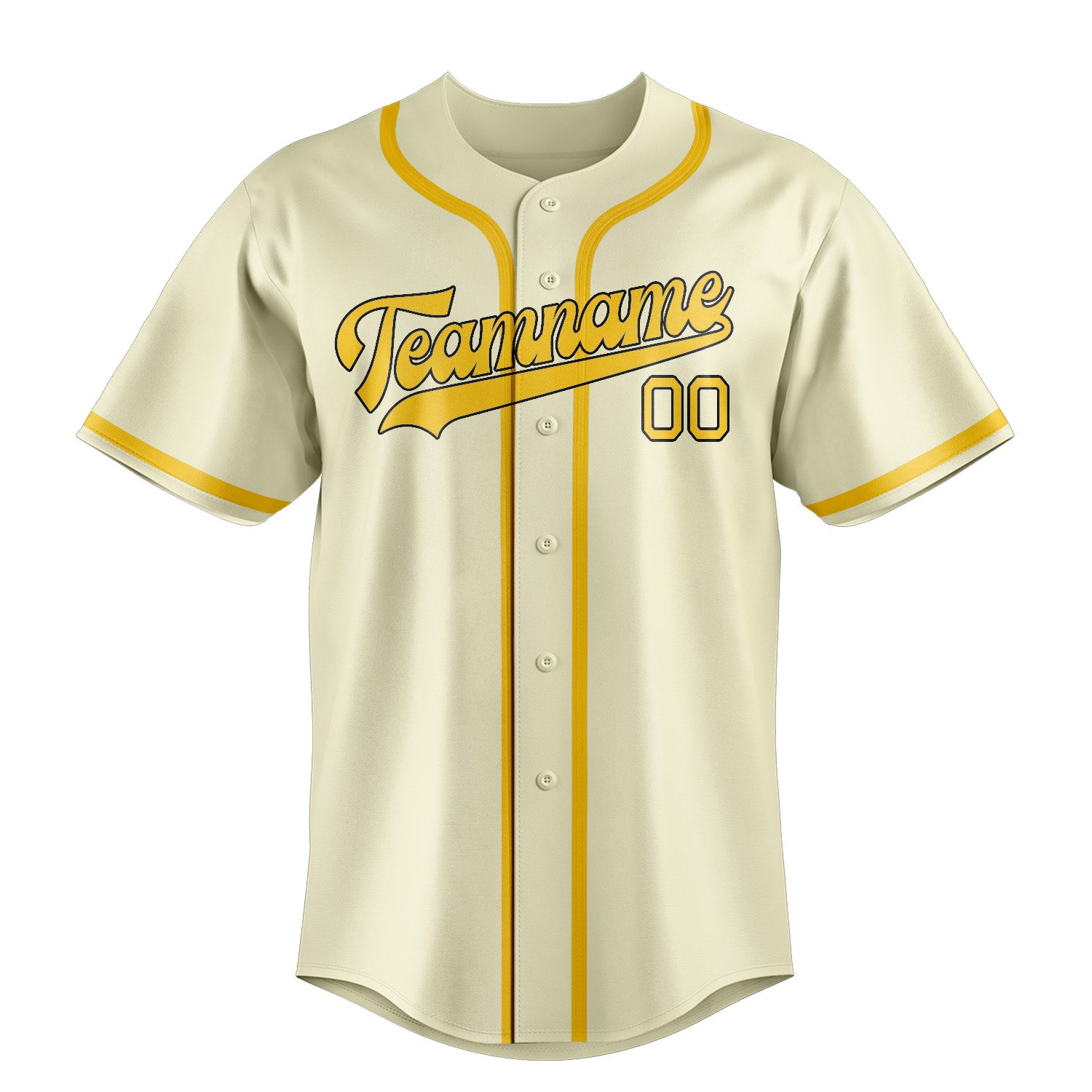 Custom Cream Gold Baseball Jersey