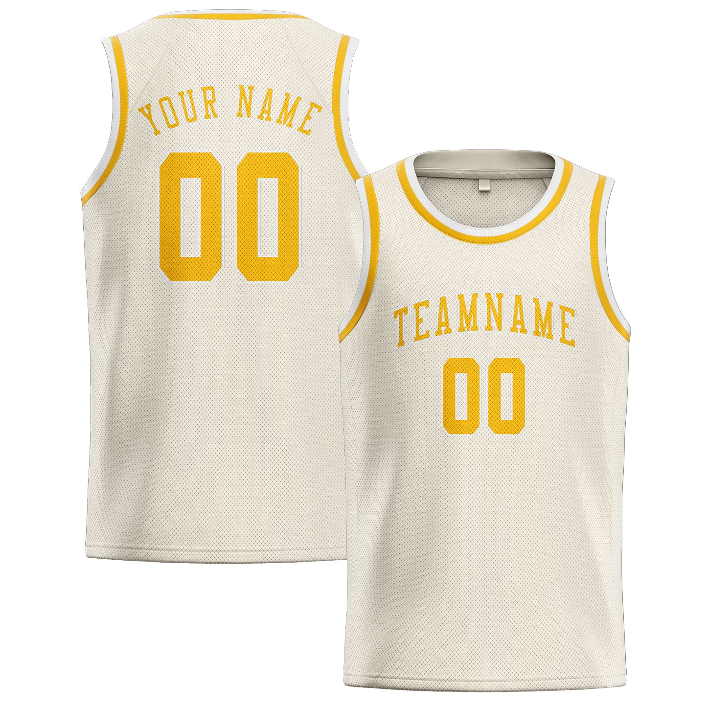 Custom Cream Gold Basketball Jersey