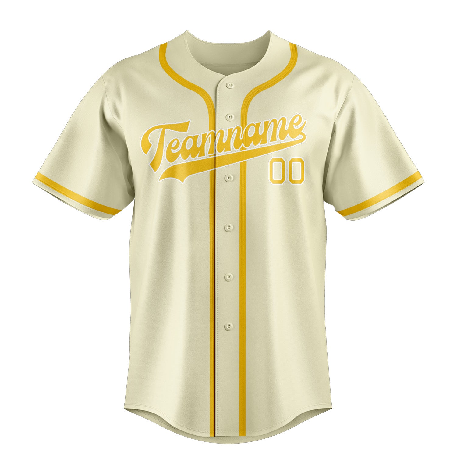 Custom Cream Gold Baseball Jersey