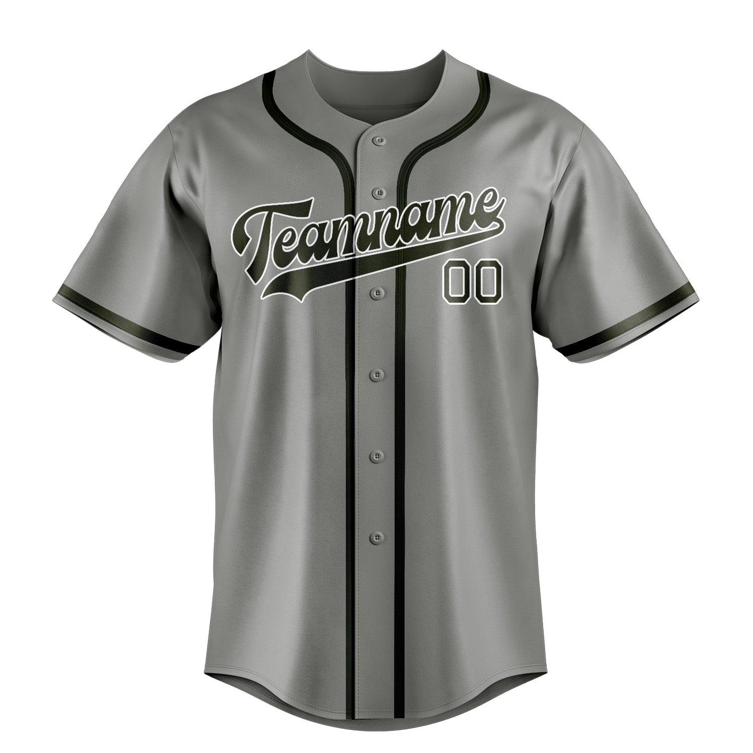 Custom Gray Olive Baseball Jersey
