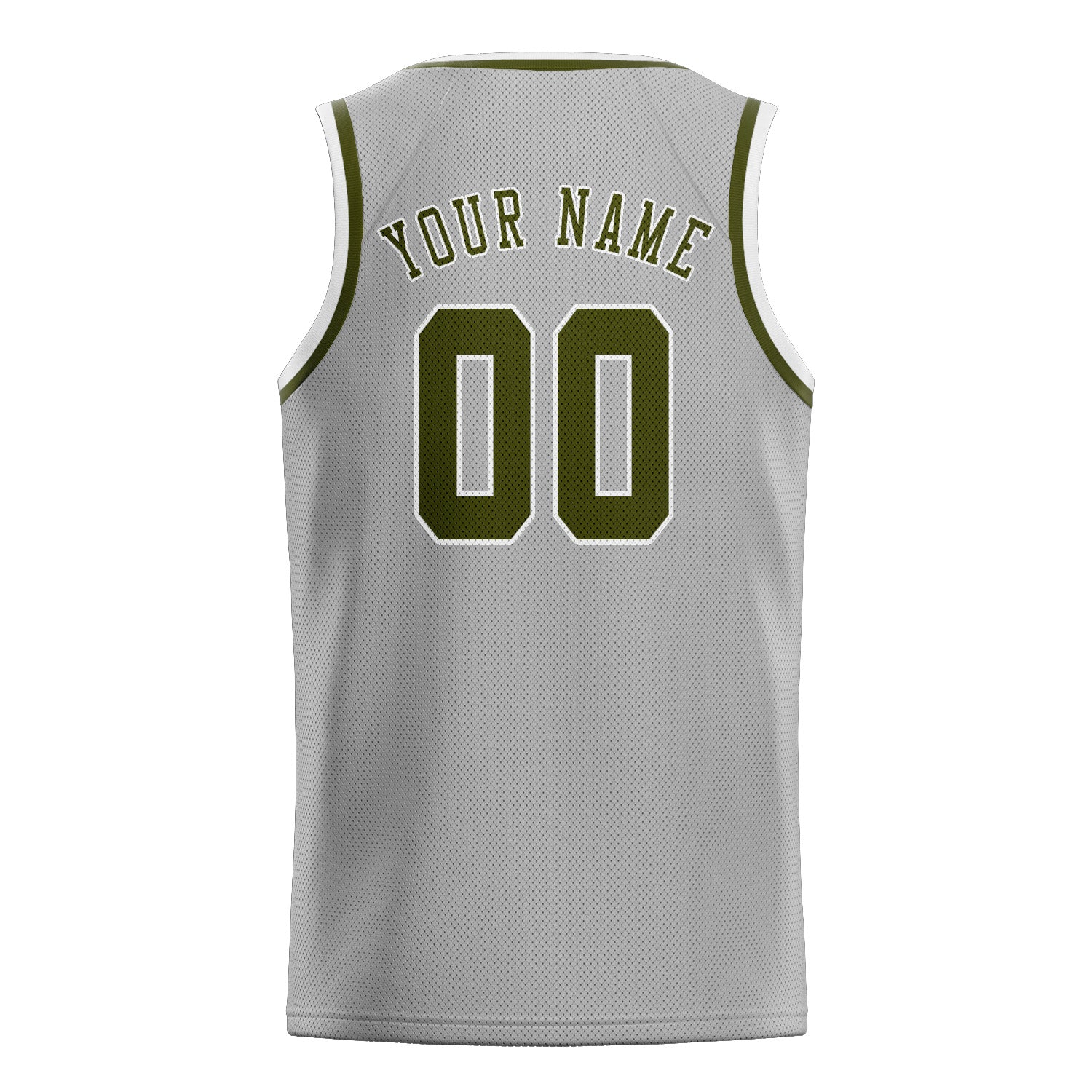 Custom Gray Olive Basketball Jersey