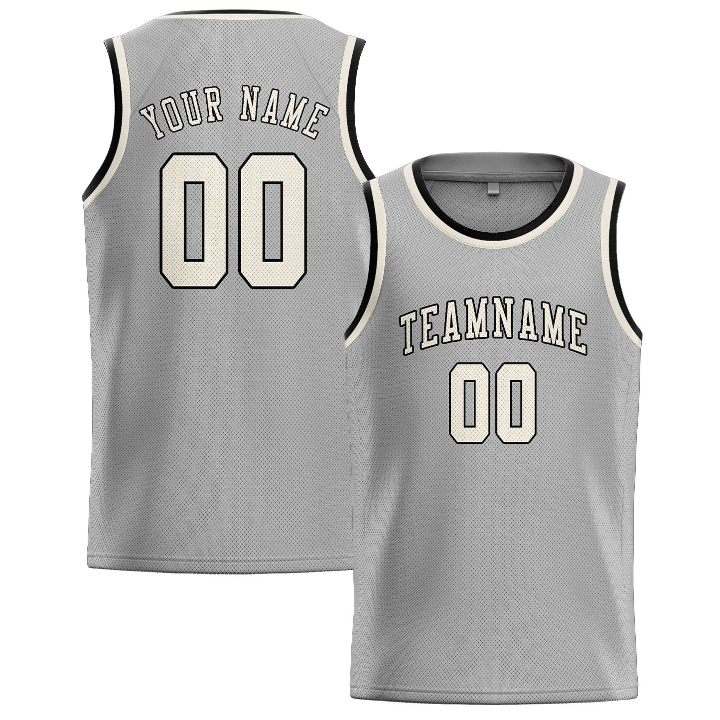 Custom Gray Cream Basketball Jersey