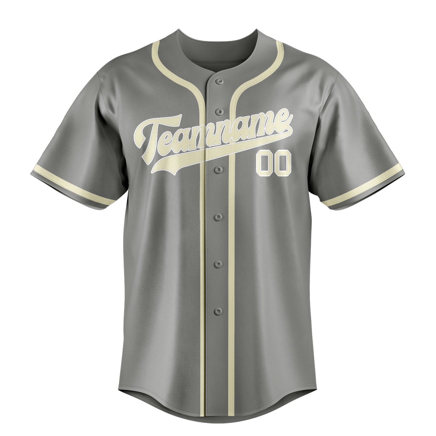 Custom Gray Cream Baseball Jersey