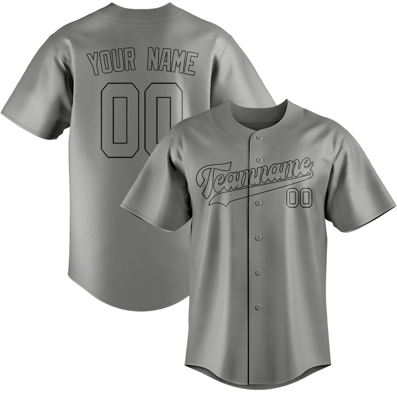 Custom Gray Black Baseball Jersey