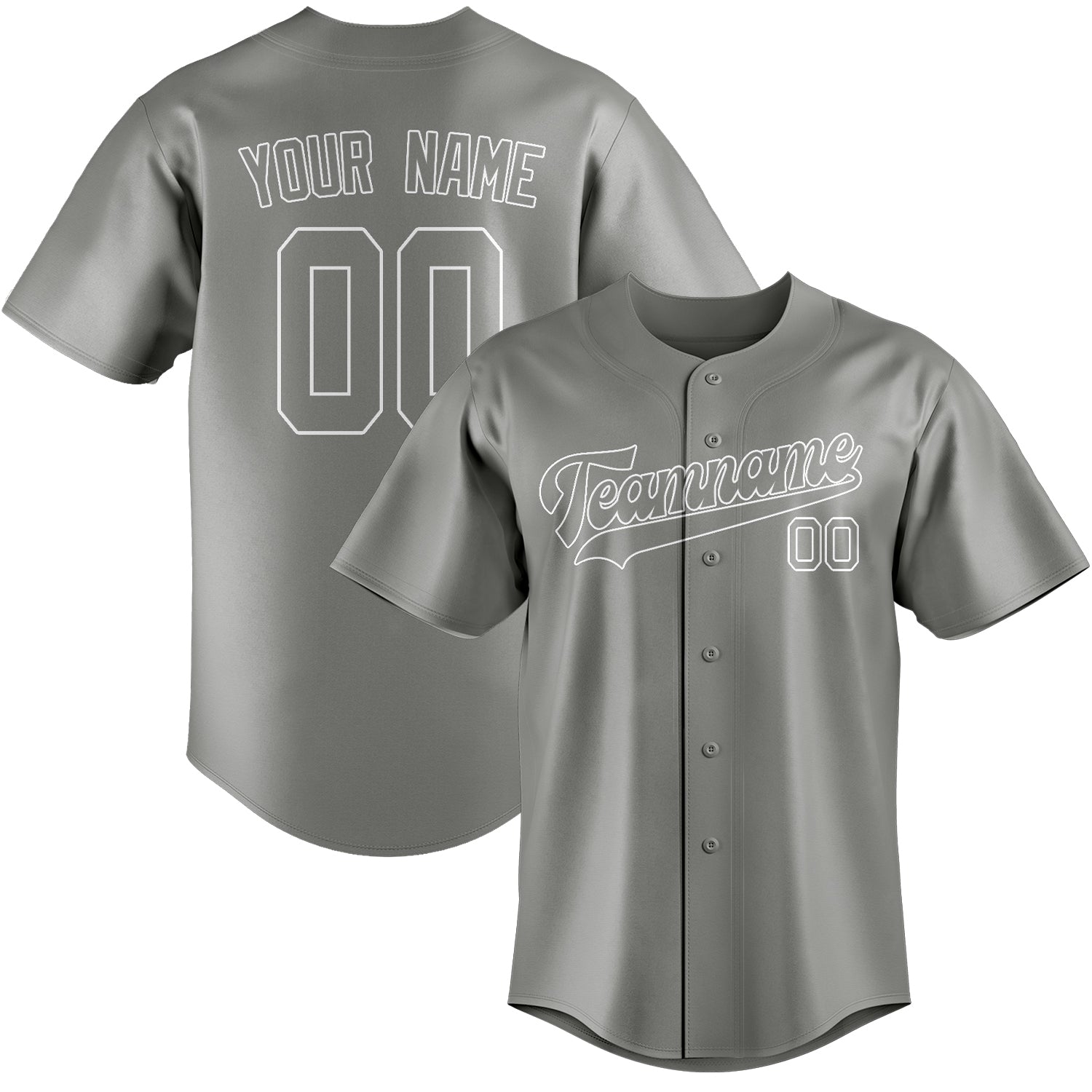 Custom Gray White Baseball Jersey