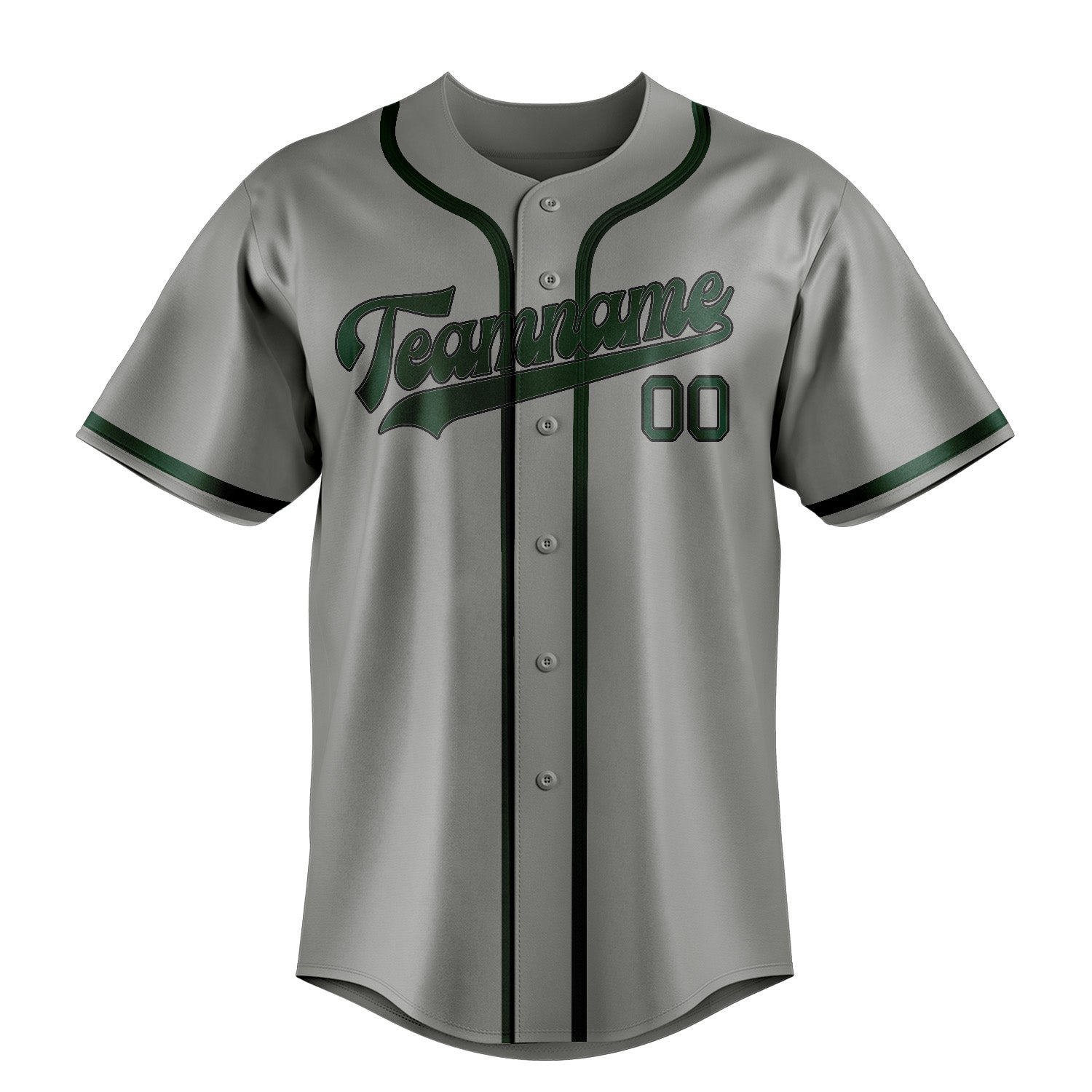 Custom Gray Green Baseball Jersey