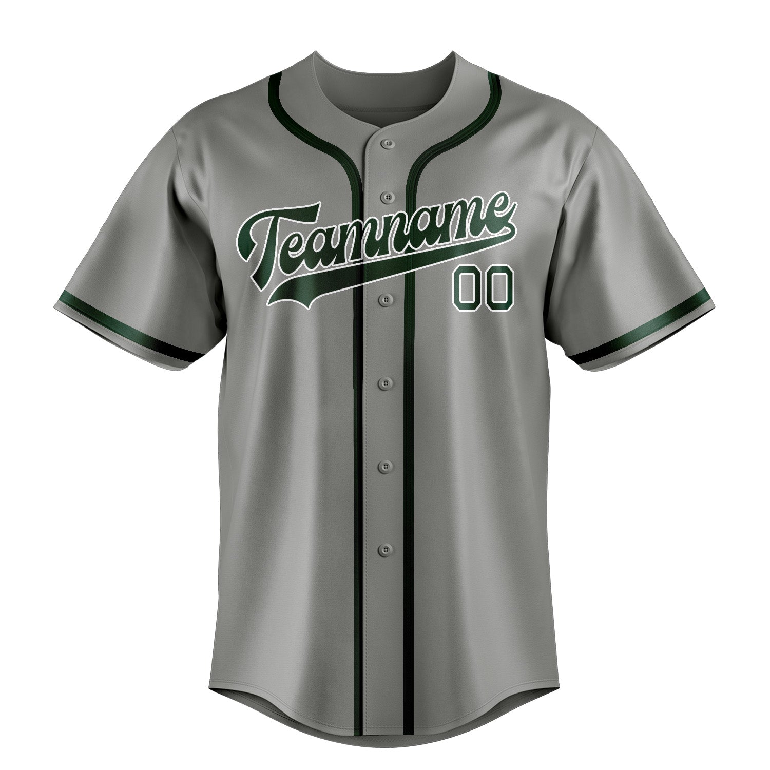 Custom Gray Green Baseball Jersey