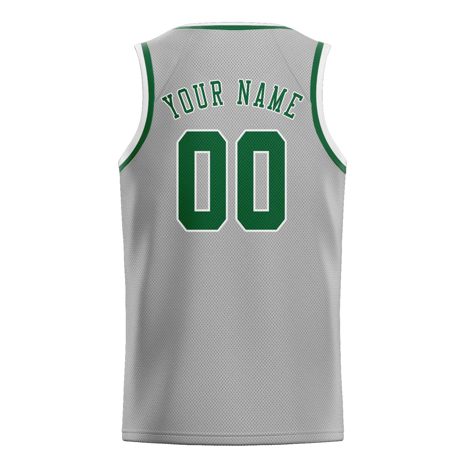 Custom Gray Green Basketball Jersey